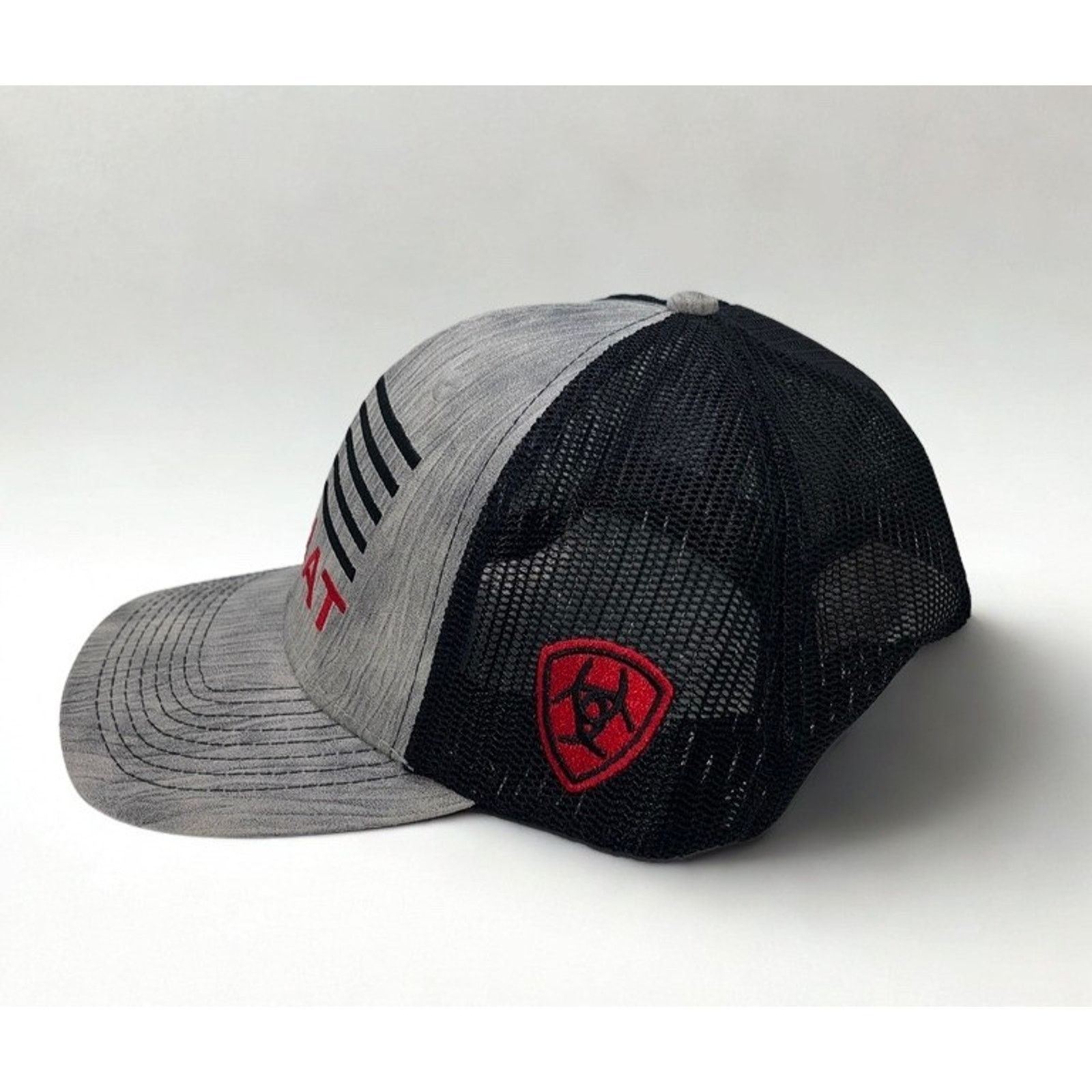 Ariat Ariat USA Flag Trucker Hat Gray Black Mesh Snapback Cap Size ONE SIZE - 5 Thumbnail