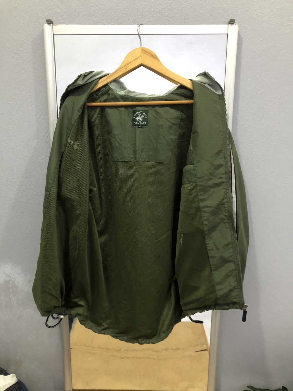 Beverly Hills Polo Club BHPC Olive Green Windbreaker 90s Vintage Korea Size US M / EU 48-50 / 2 - 9 Thumbnail