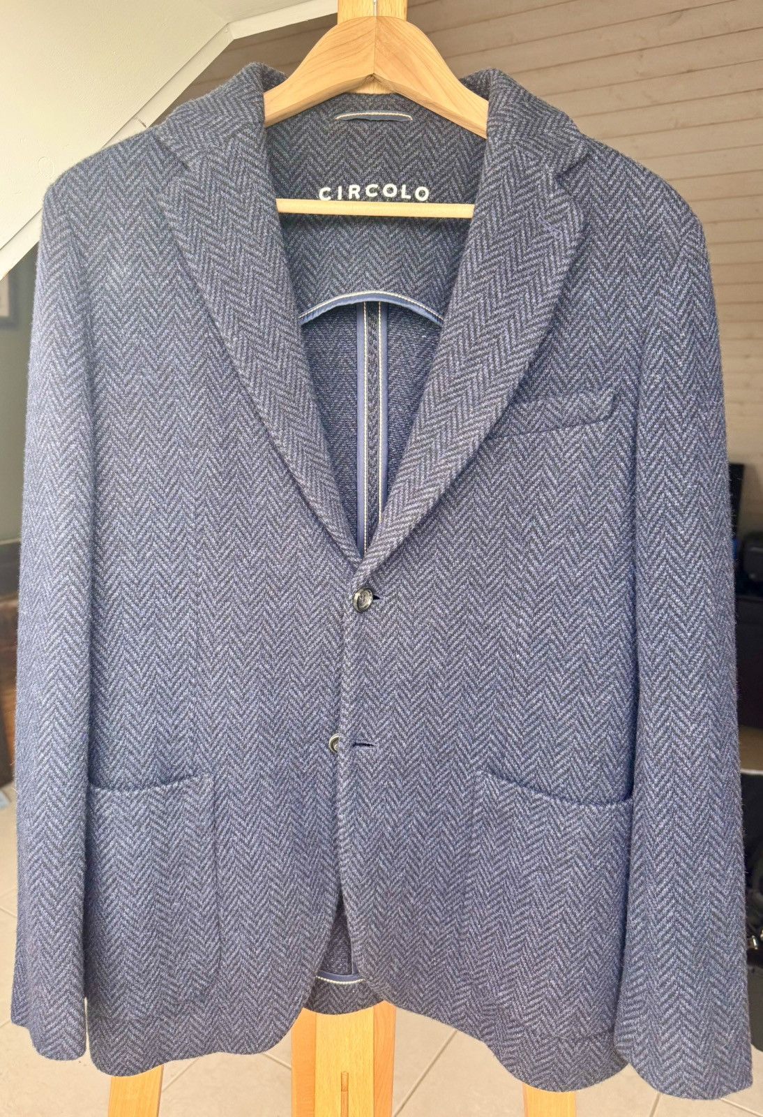 Circolo 1901 Circolo 1901 Wool Alpaca Herringbone Blazer — Barely Worn Size 48R - 1 Thumbnail