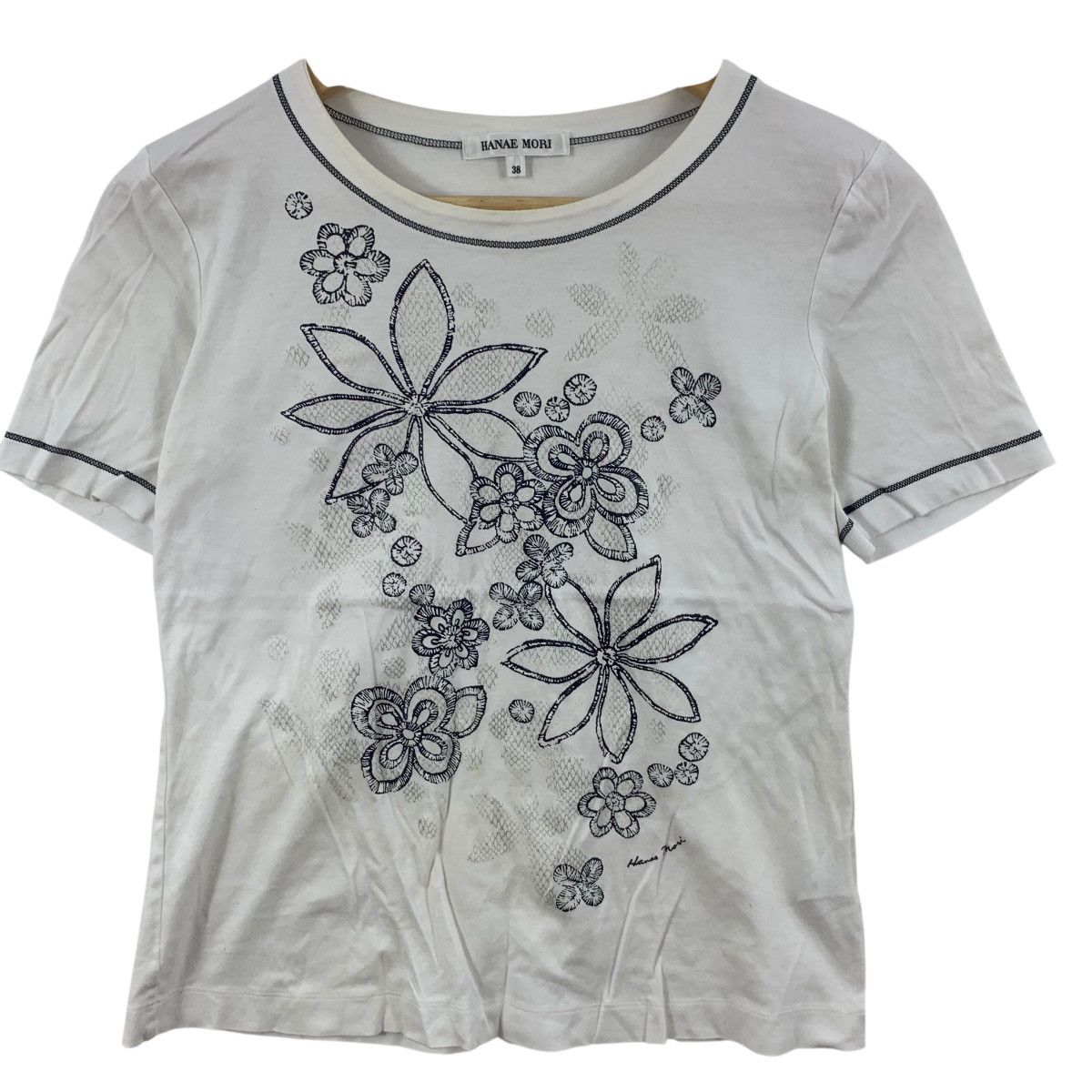 Hanae Mori Vintage HANAE MORI JAPAN Floral Painting Tee Shirt Top Size XS / US 0-2 / IT 36-38 - 5 Thumbnail