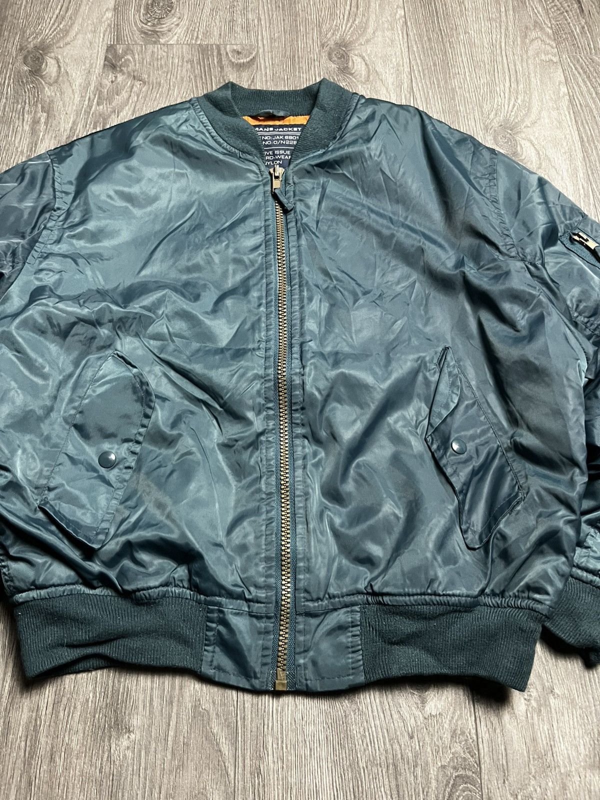 Vintage Vintage MA-1 Airmans Jacket Flight Bomber Teal Blue Size S Size US S / EU 44-46 / 1 - 3 Thumbnail