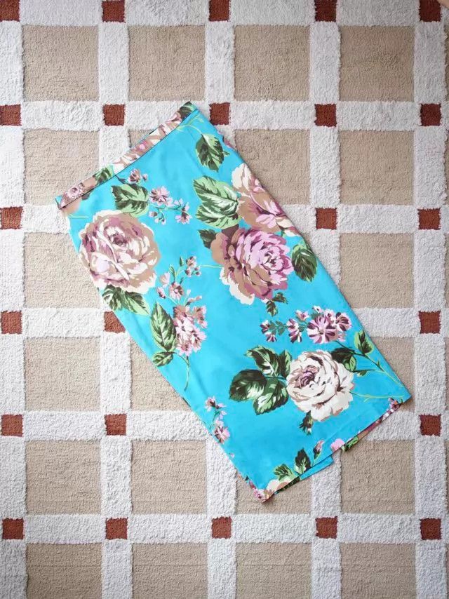 Dolce & Gabbana D&G Blue Floral Midi Skirt IT38 S Vintage Size 26" / US 2 / IT 38 - 4 Thumbnail