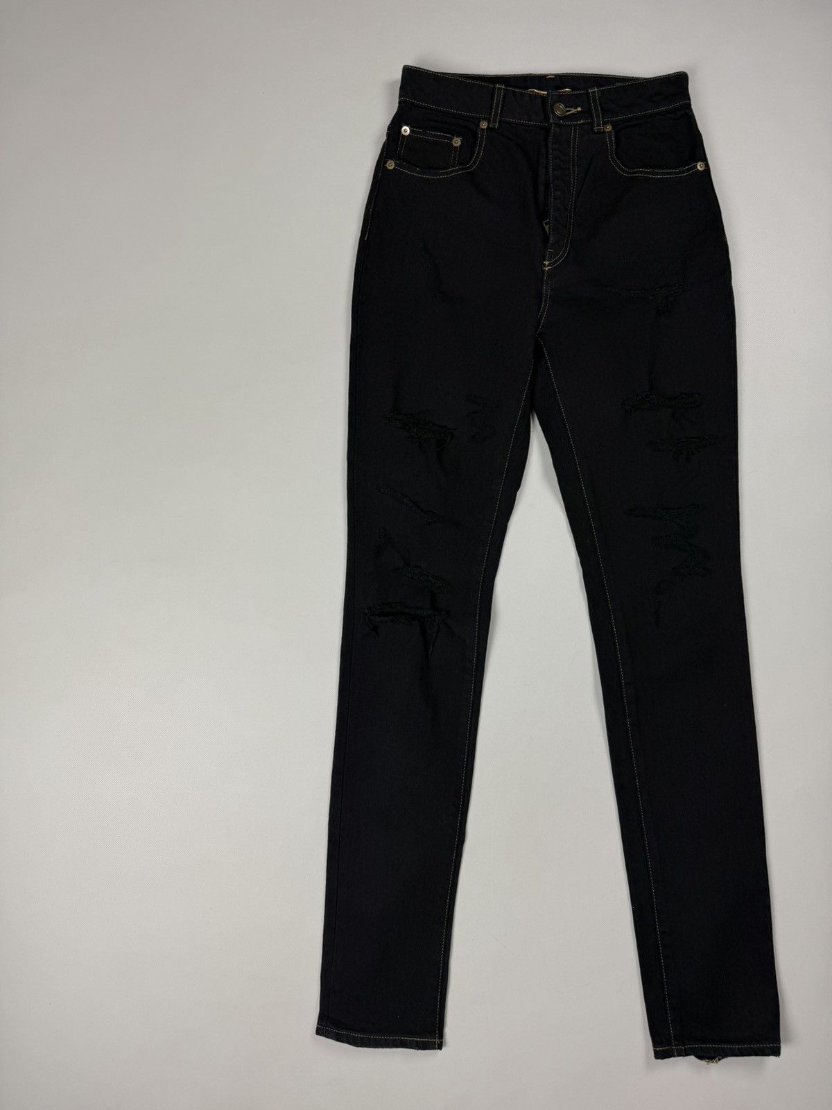 Saint Laurent Paris Saint Laurent Thrash Overdye Japan Denim Ladies Skinny Jeans Size 27" / US 4 / IT 40 - 2 Thumbnail