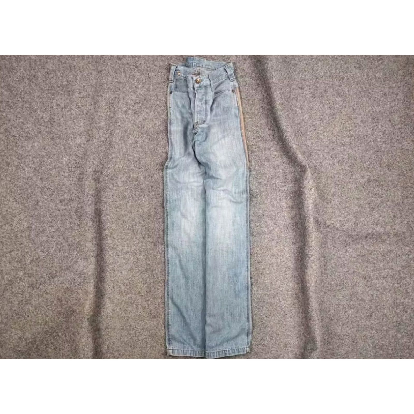 Denime VINTAGE Decauville x sixty Jeans 90s Blue Patchwork Denim Jeans Mens Regular 30x34 Blue Patchwork Jeans 90s Decauville x sixty Mens Jeans Size US 31 - 2 Thumbnail