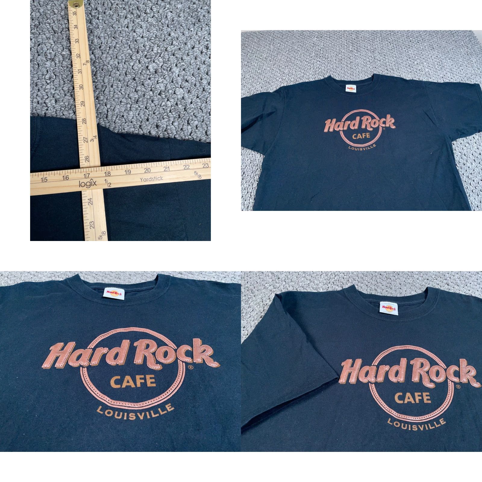Hard Rock Cafe VINTAGE Hard Rock Cafe Louisville Logo T-Shirt Adult XL Black Raised Graphic Official Size US XL / EU 56 / 4 - 8 Thumbnail