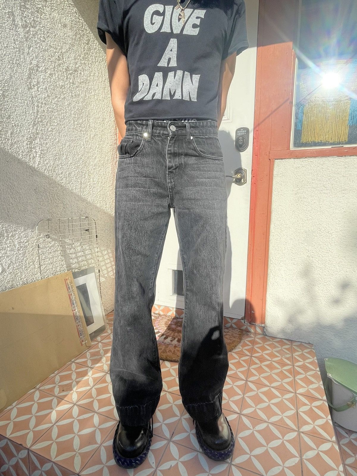 basketcase gallery Basketcase Gallery Flared Black Jeans Grailed