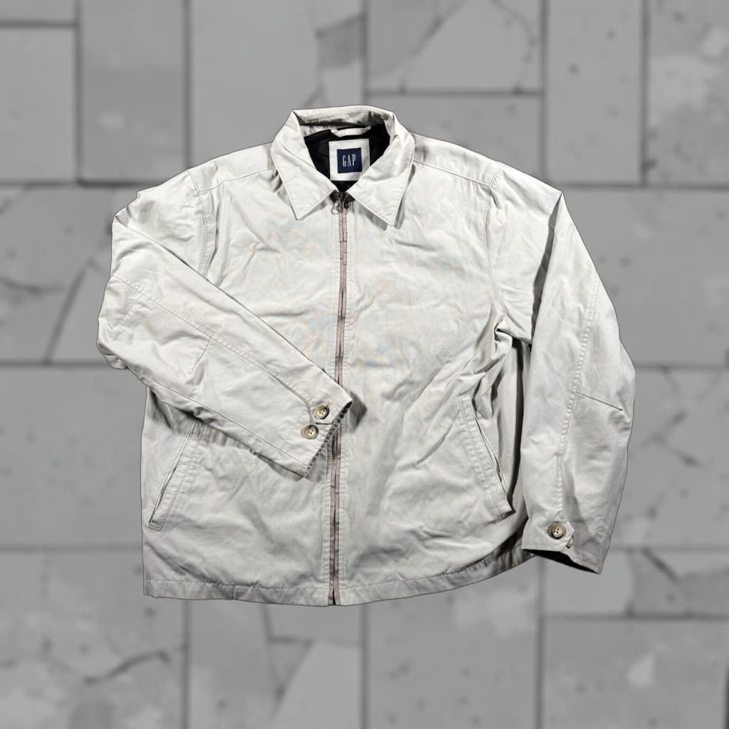 VINTAGE Gap Bomber Jacket Men Large Casual Canvas Full Zip Gray