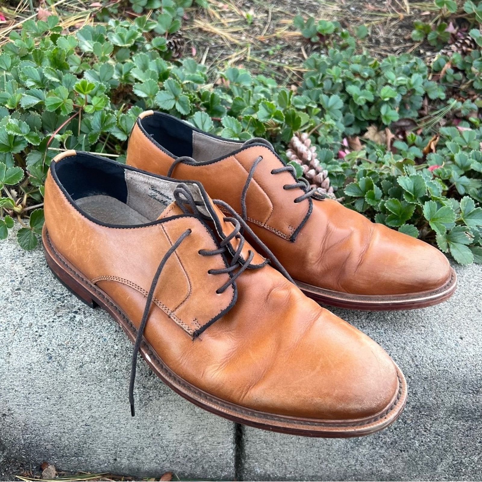 Banana Republic Italian Leather Tan Oxford Dress Shoes 9M in Brown, Men's