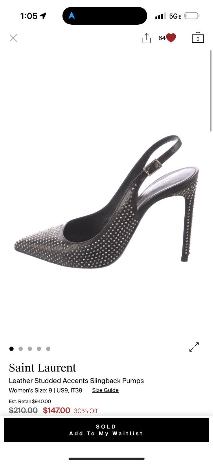 Saint Laurent Paris Saint laurent studded heels Size US 8 / IT 38 - 3 Thumbnail