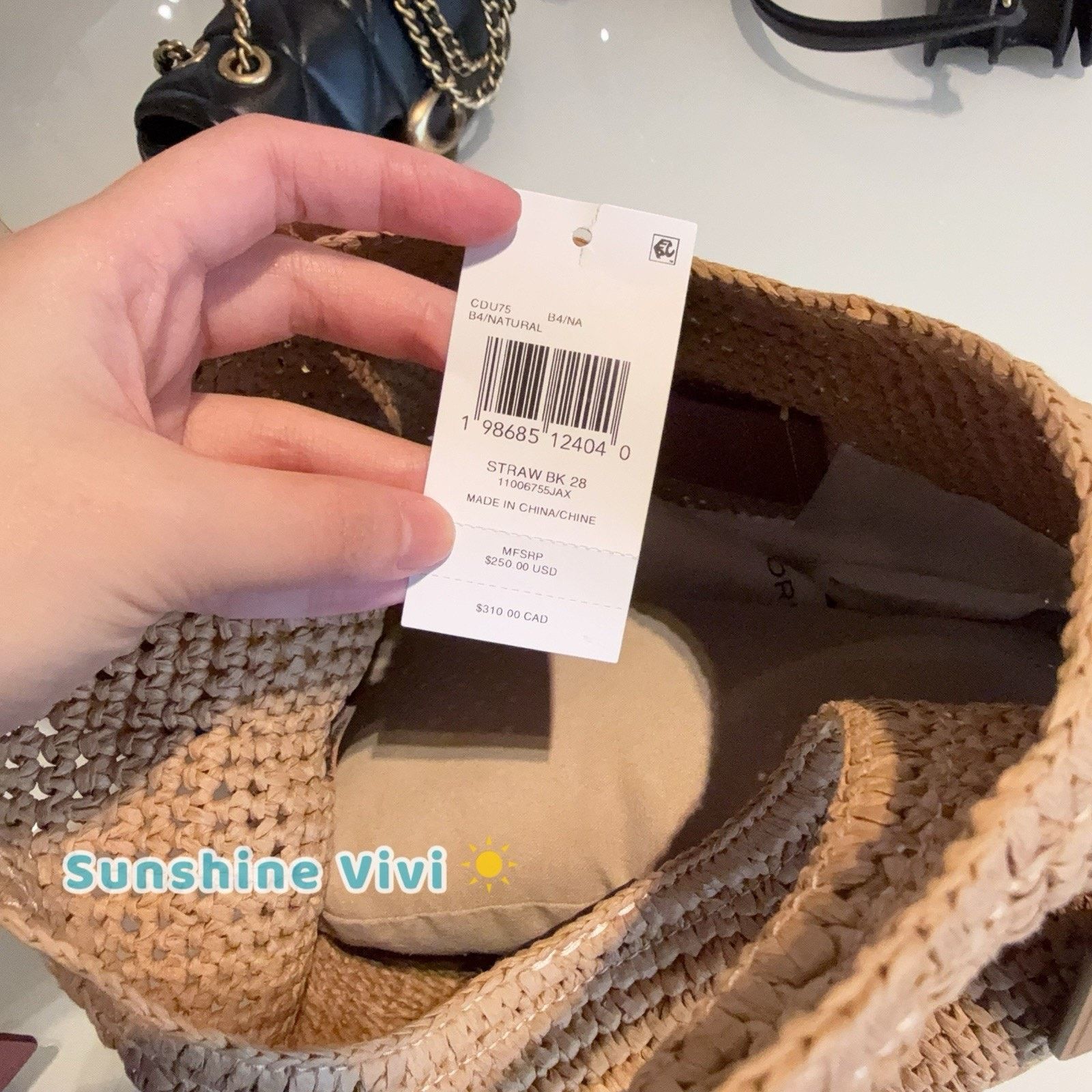 Coach NWT COACH Brooklyn 28 Straw Shoulder Bag CDU75 Brass/Natural Size ONE SIZE - 4 Thumbnail