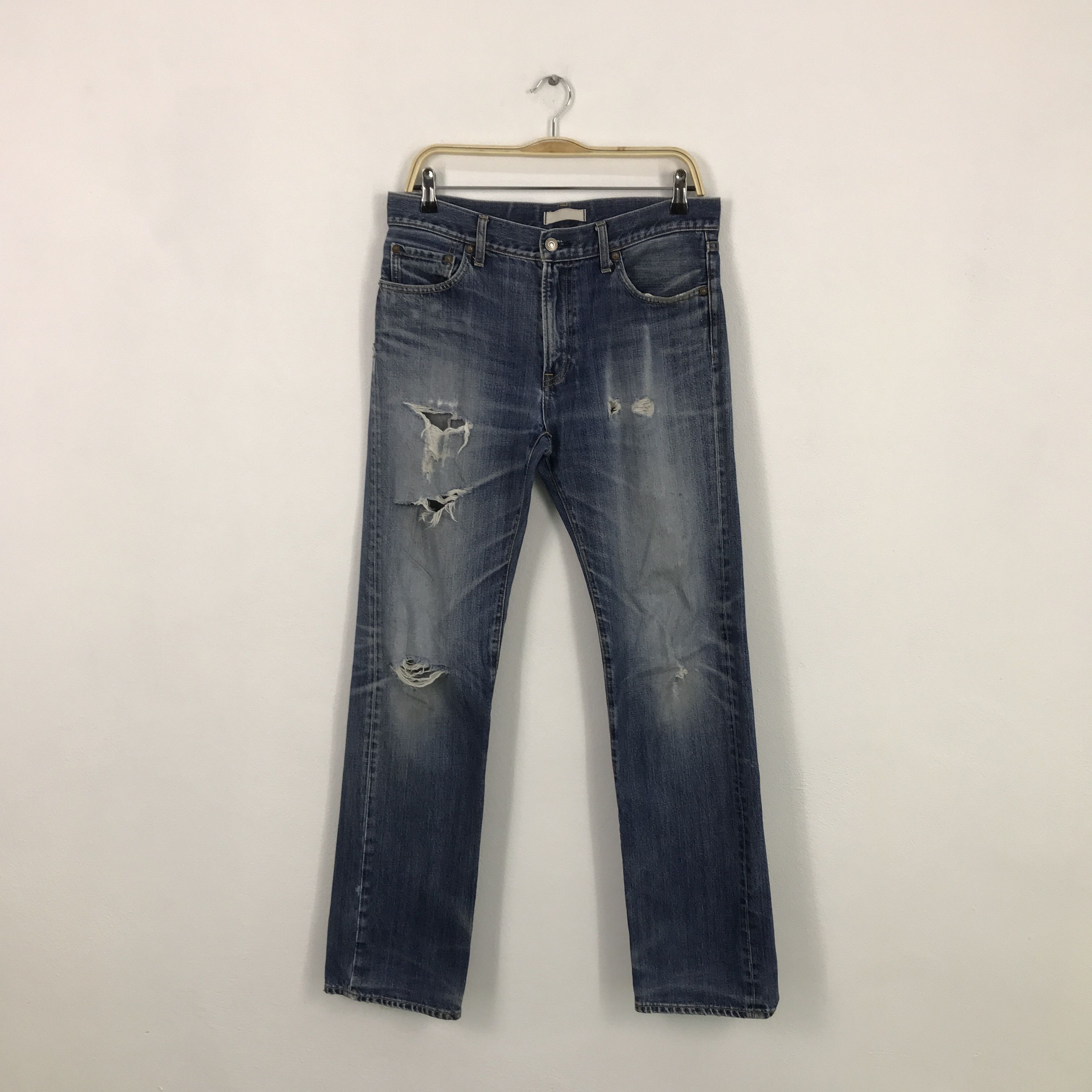 Japanese Brand × Jun Takahashi Japan style uniqlo distressed pants Size US 31 - 1 Thumbnail