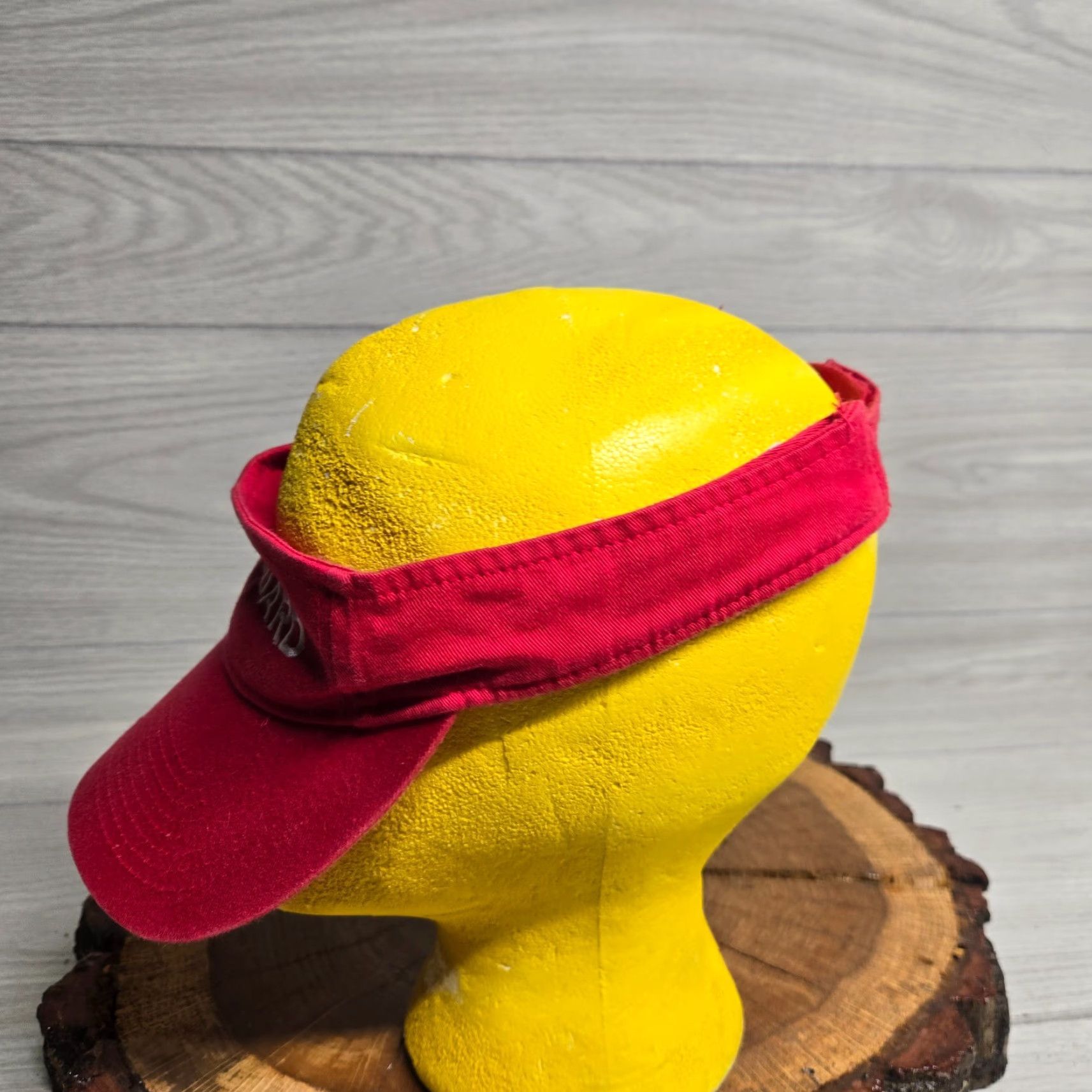 Vintage Lifeguard Hat Visor Cap Adjustable Adult Men Red Beach Summer Canvas Cotton Visor Hat Size ONE SIZE - 3 Thumbnail