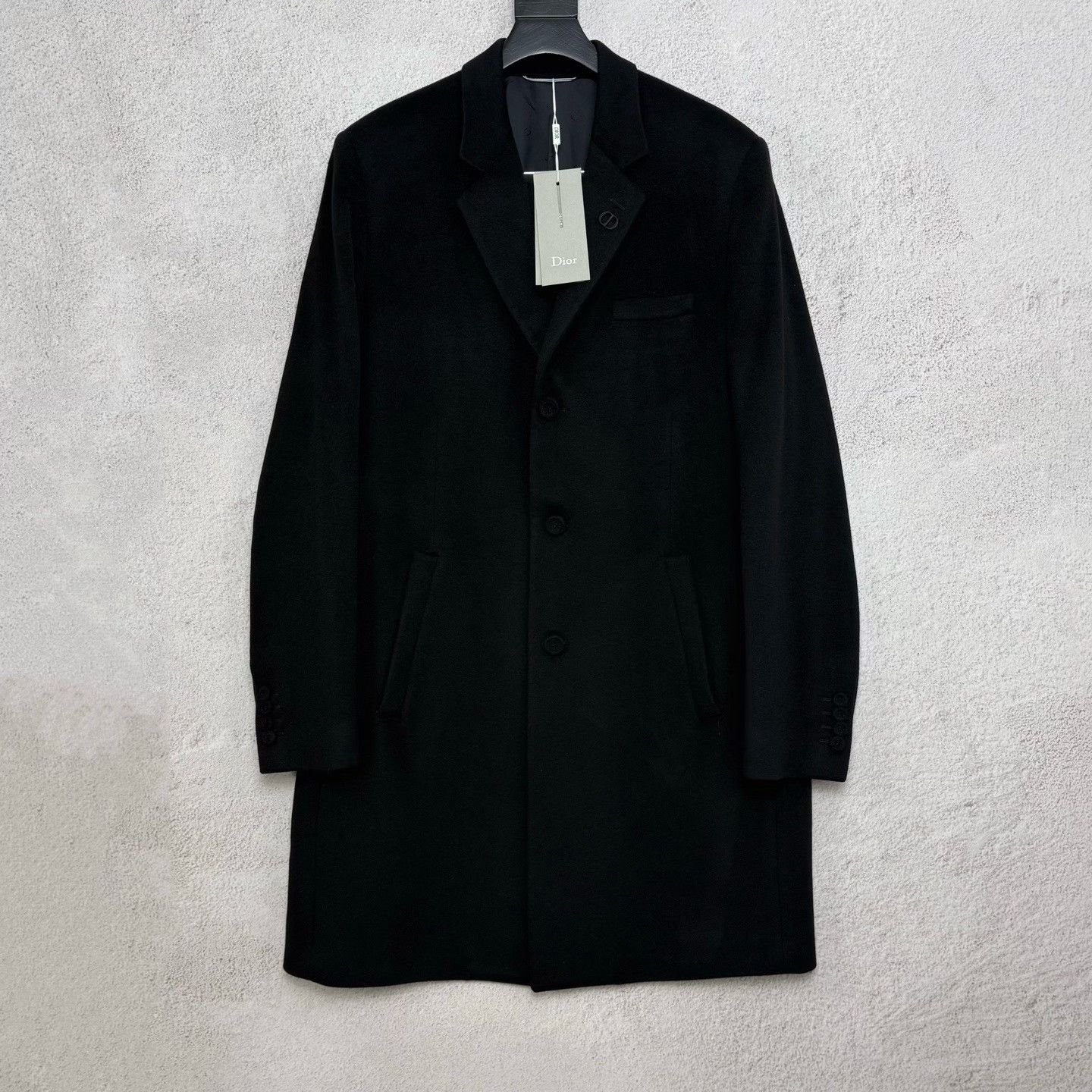 Dior Dior Black Cashmere Logo Coat Size US M / EU 48-50 / 2 - 1 Thumbnail