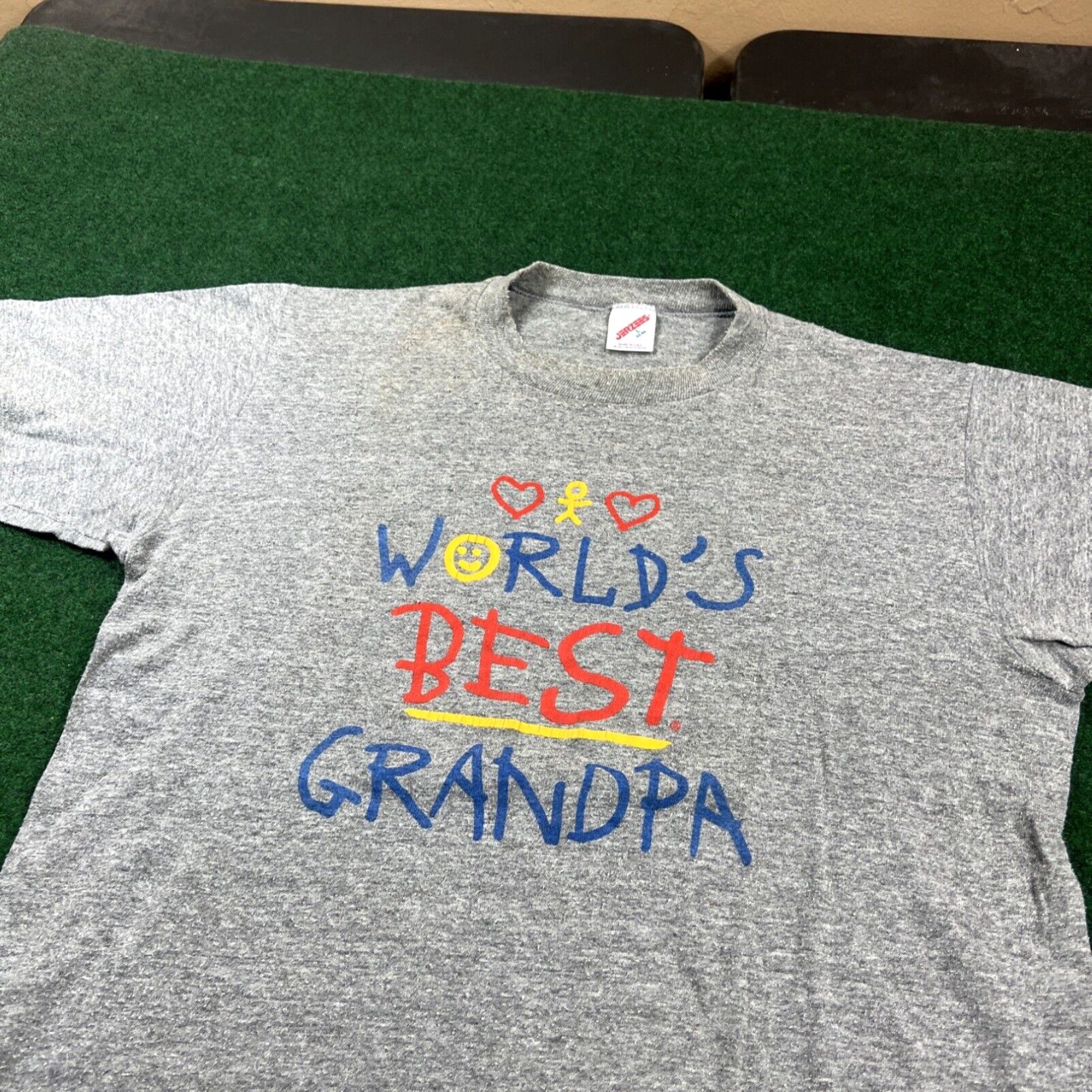 Jerzees Vintage 90s Worlds Best Grandpa Shirt Size Large Jerzees Tees Print Art Size US L / EU 52-54 / 3 - 4 Thumbnail