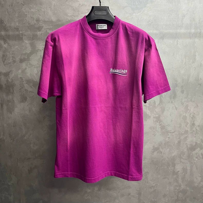 Balenciaga Pink Tie-Dye Logo Short Sleeve T-Shirt Size US XXS / EU 40 - 1 Thumbnail