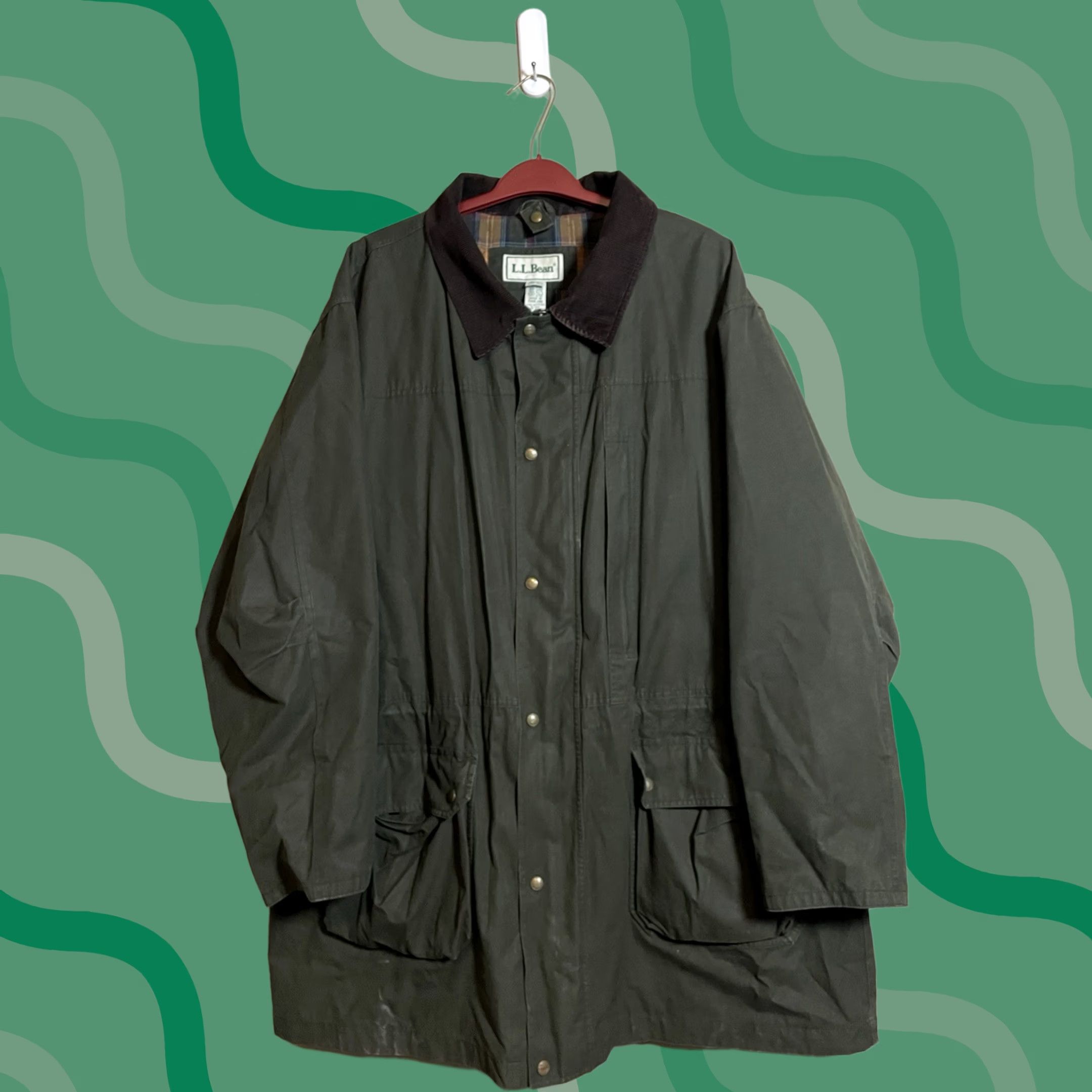 Vintage VINTAGE L.L.Bean Jacket Chore Coat Men XL Green Canvas Mid-Length Lined Cotton Winter Fall Spring Outdoor Workwear Buttoned Size US XL / EU 56 / 4 - 1 Thumbnail