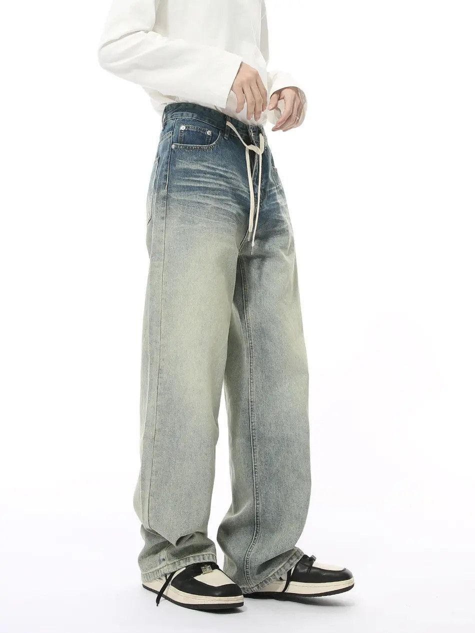 Japanese Brand Retro loose straight leg gradient jeans Size US 32 / EU 48 - 2 Thumbnail