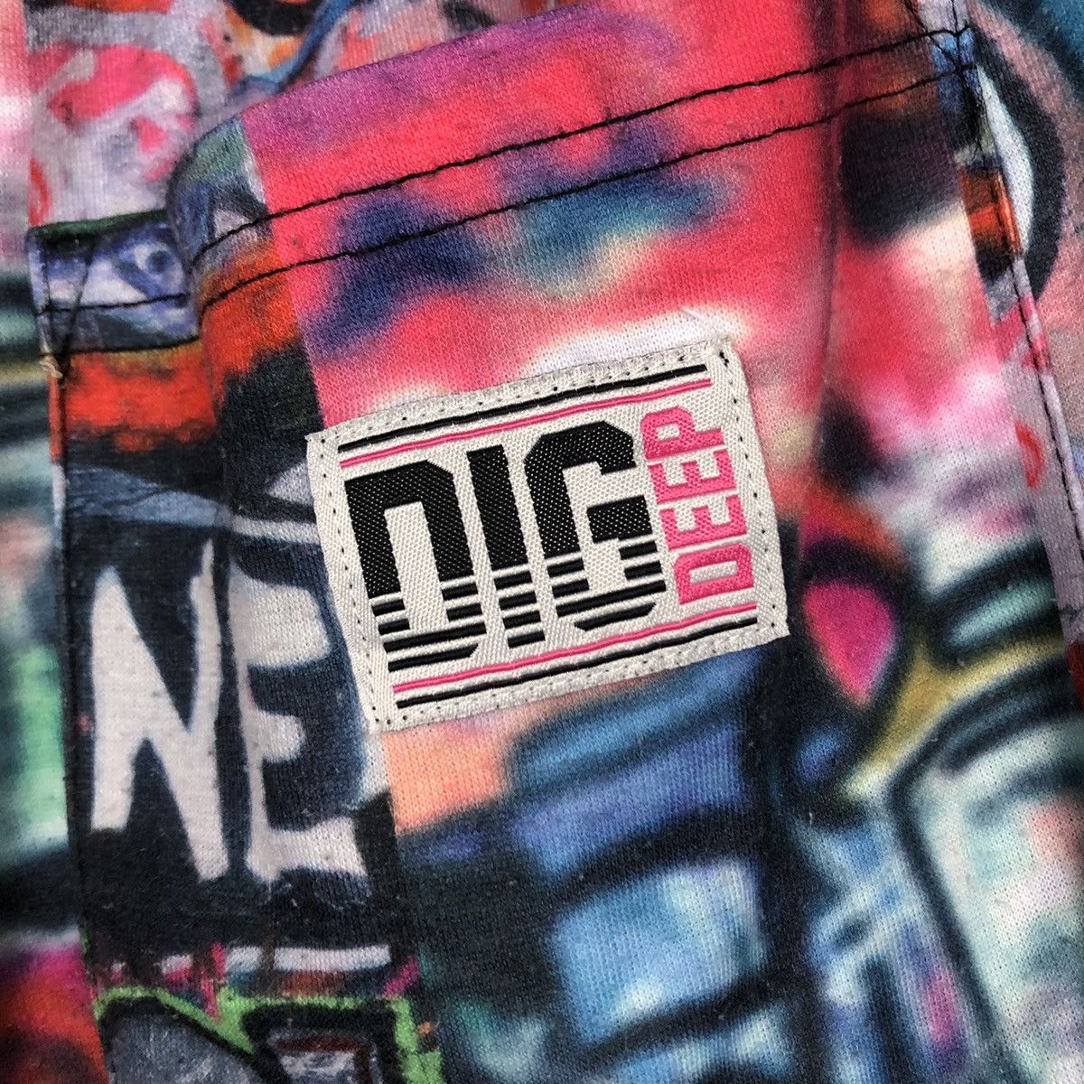Japanese Brand 📌Vintage Short Pants Dig Deep Full Print Punk Design Size US 30 / EU 46 - 13 Thumbnail