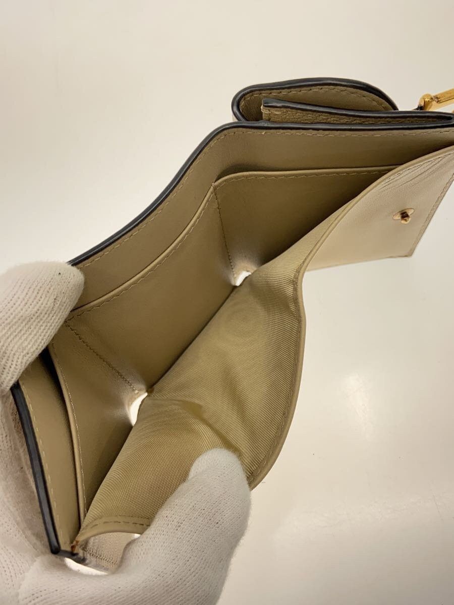 Dior Dior Saddle Leather Tri-Fold Wallet Card Holder Beige Size ONE SIZE - 6 Thumbnail
