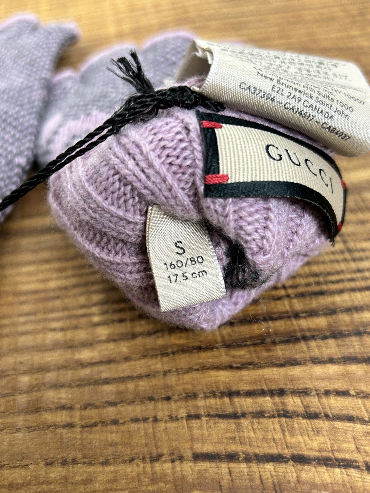 Gucci BNWT Gucci GG Cashmere Fingerless Glover Grey/Pink S Size ONE SIZE - 9 Thumbnail