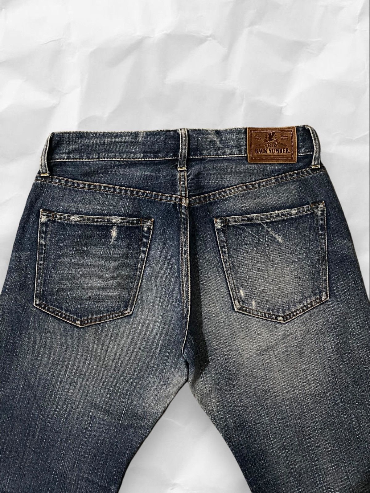 If Six Was Nine × Japanese Brand × Vintage Back Number Japan Distressed Dark Blue Wash Denim Jeans Size US 34 / EU 50 - 11 Thumbnail