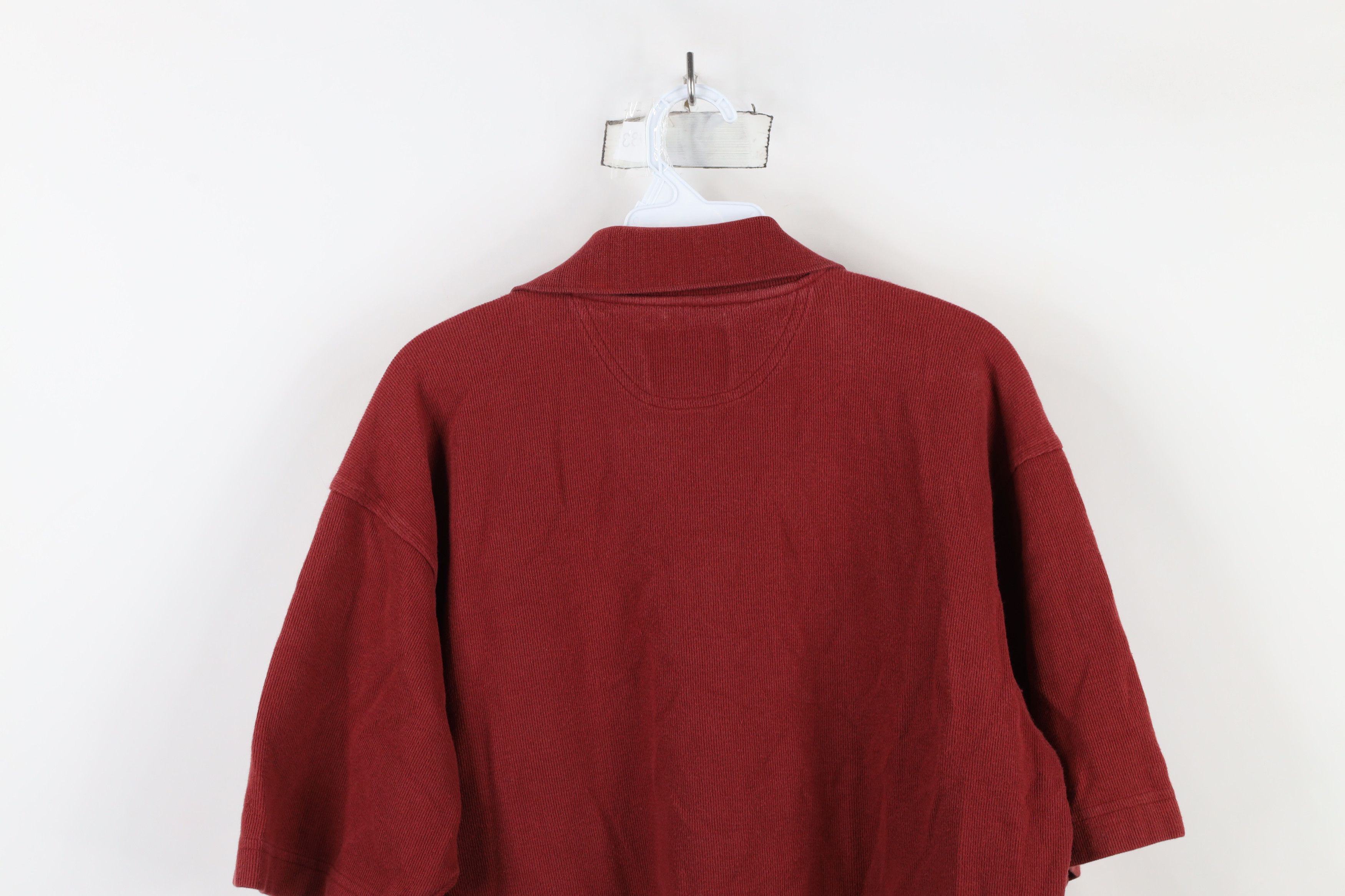 Vintage × Woolrich Woolen Mills Vintage 90s Woolrich Ribbed Knit Short Sleeve Button Shirt Size US L / EU 52-54 / 3 - 10 Thumbnail