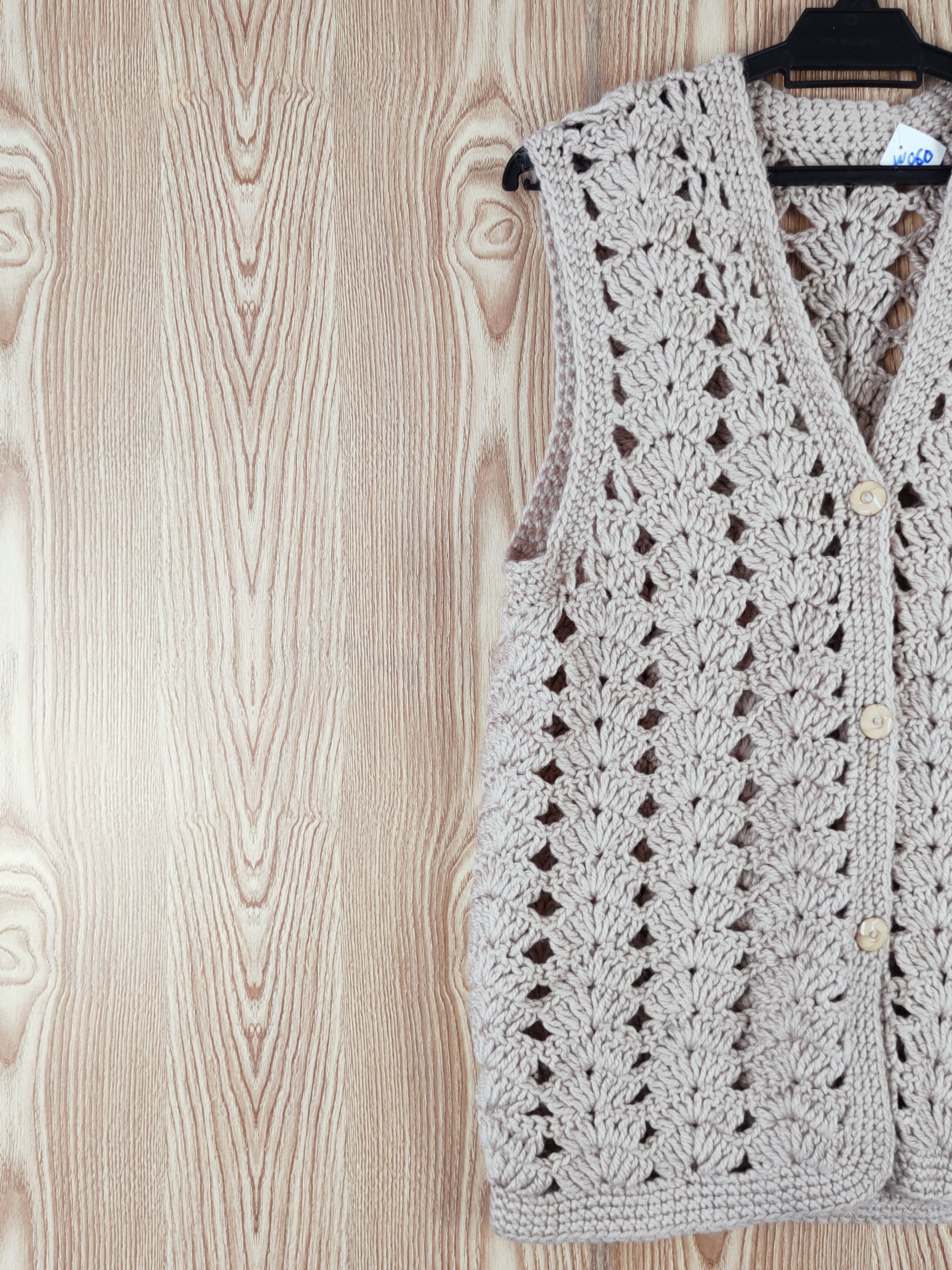 Japanese Brand Japan crochet mesh net Beige Knitwear Vests #W060 Size M / US 6-8 / IT 42-44 - 3 Thumbnail