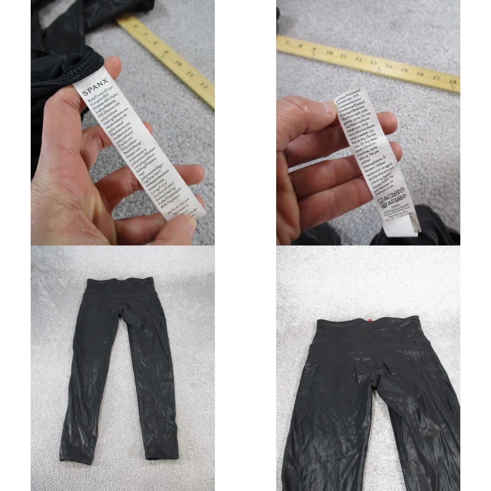 Spanx Spanx Leggings Womens 1X Black Faux Leather Size 40" / US 18 - 8 Thumbnail