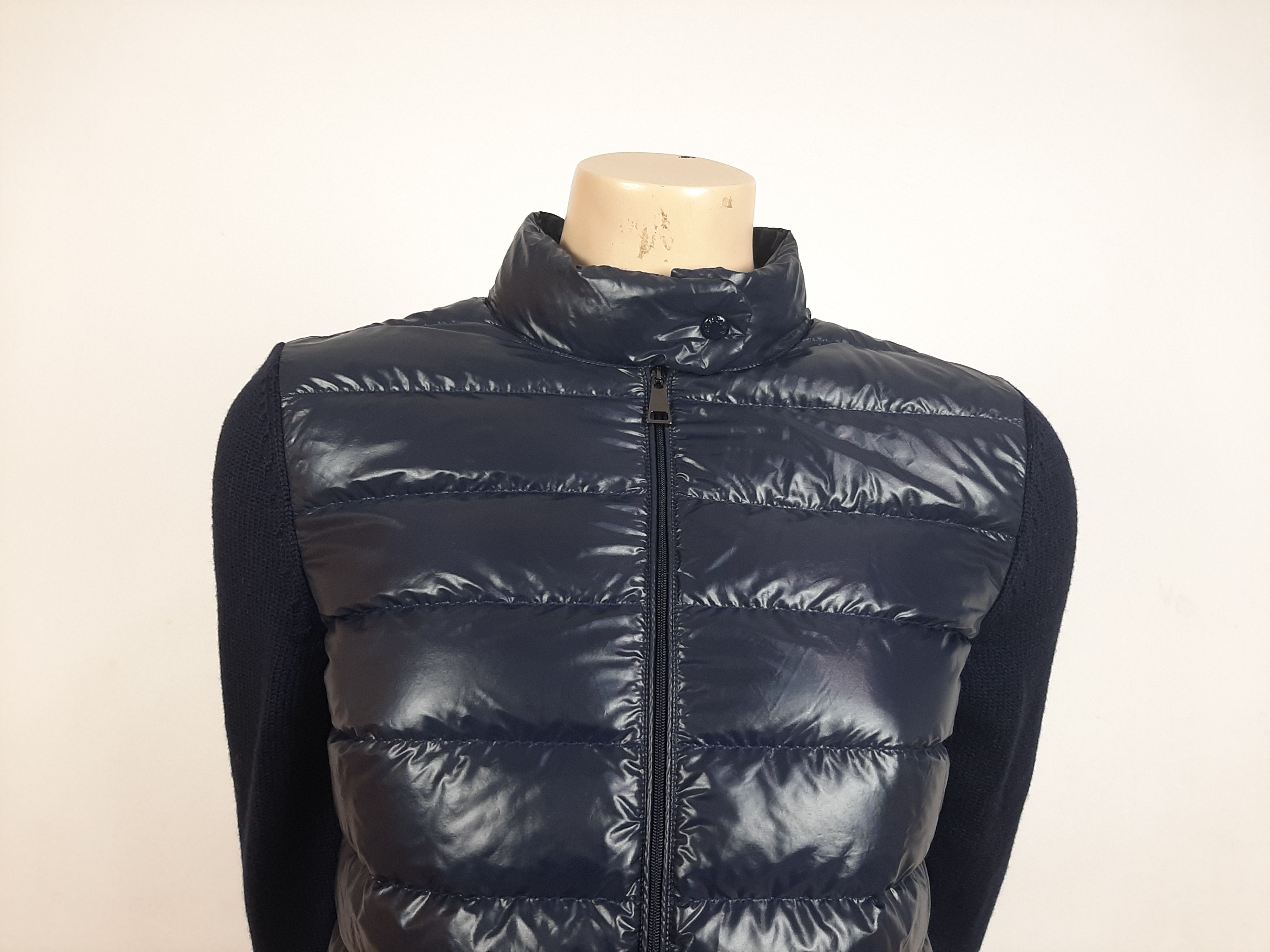 Moncler Moncler Hybrid Knit Quilted Jacket Navy Women's Size M Size M / US 6-8 / IT 42-44 - 6 Thumbnail
