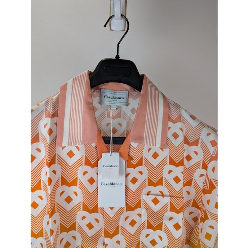 Casablanca o1rshd1 Gradient Heart Monogram Short-Sleeve Shirt in Multi Size US L / EU 52-54 / 3 - 7 Thumbnail