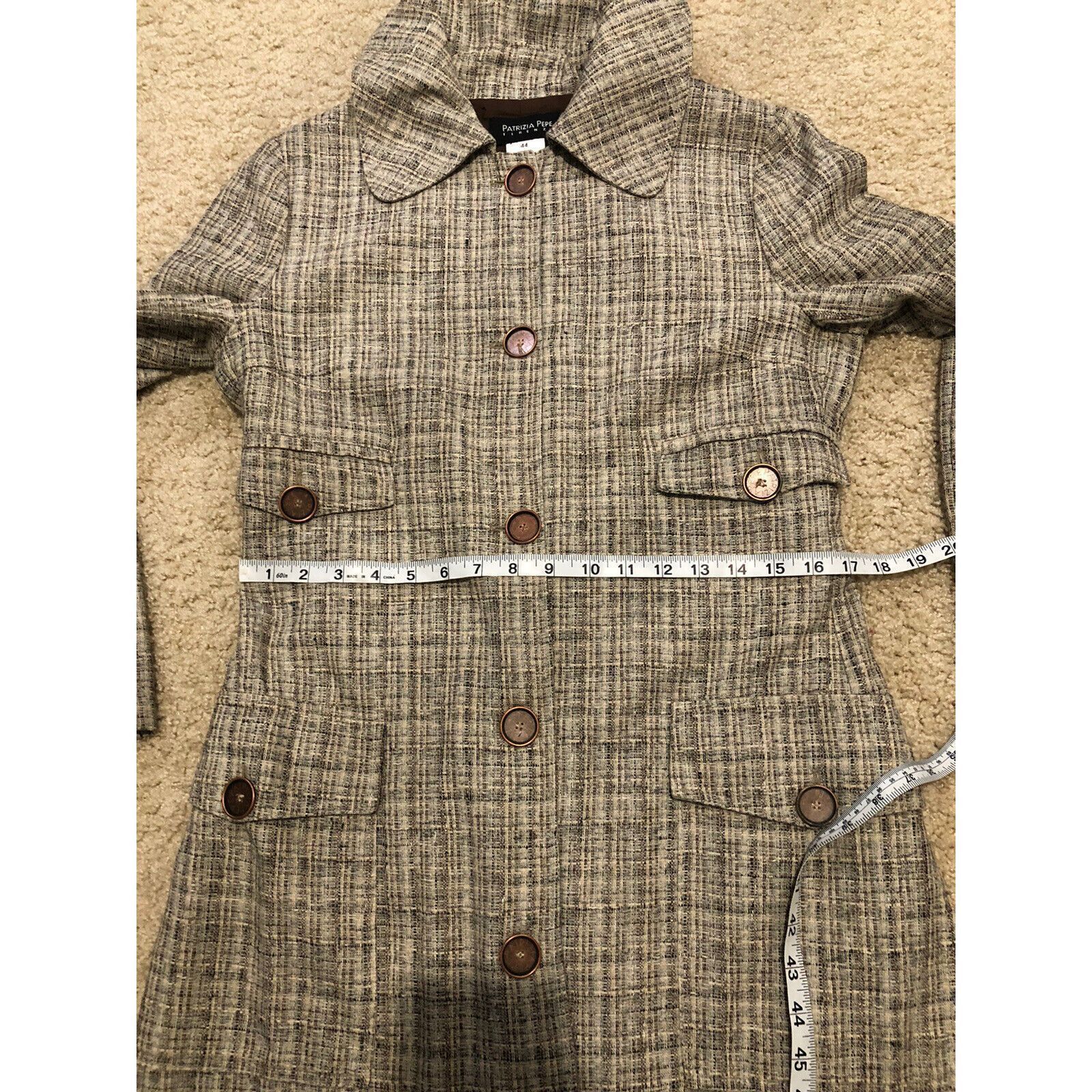Patrizia Pepe Patrizia Pepe Beige/Brown Coat Cotton Blend Belted Size 44 I Size L / US 10 / IT 46 - 7 Thumbnail
