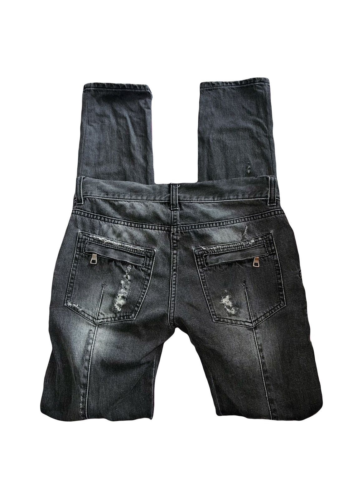 Balmain Rare Balmain by Christophe Decarnin distressed biker denim ➕ Size 26" / US 2 / IT 38 - 2 Thumbnail