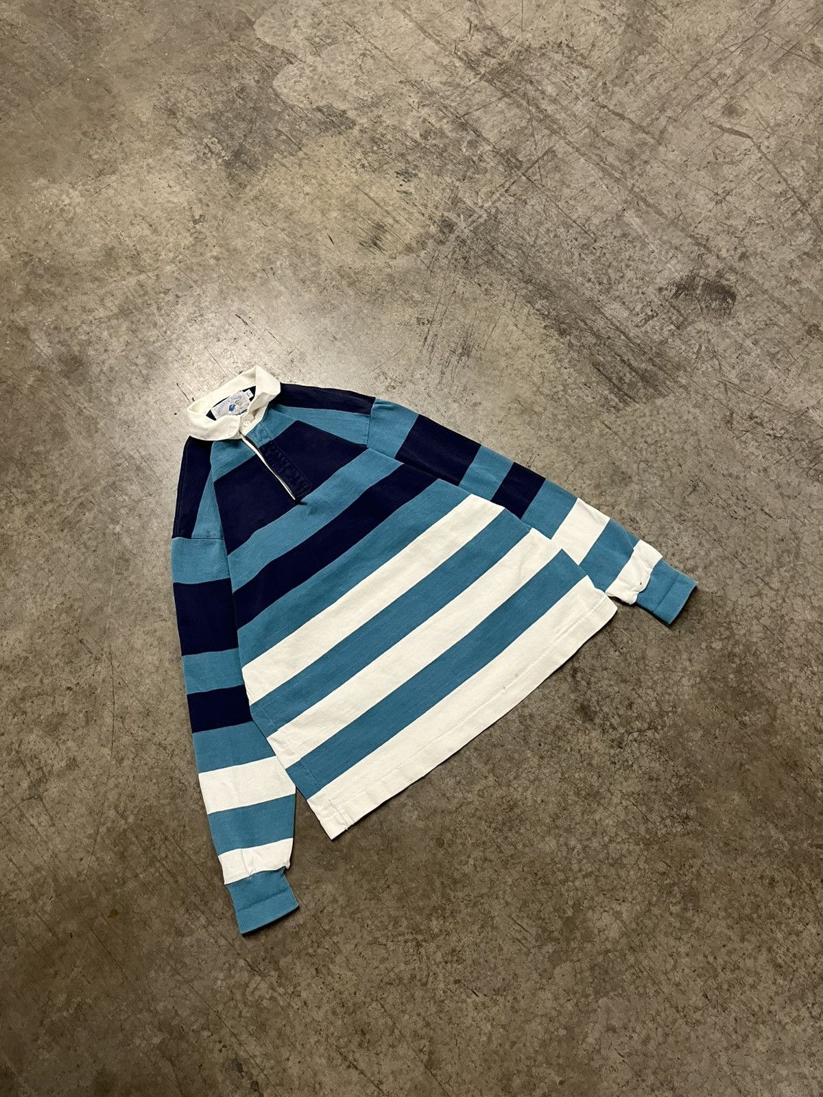 Polo Ralph Lauren × Vintage Rugby stripped vintage lands end polo style preppy hype rare Size US L / EU 52-54 / 3 - 2 Thumbnail