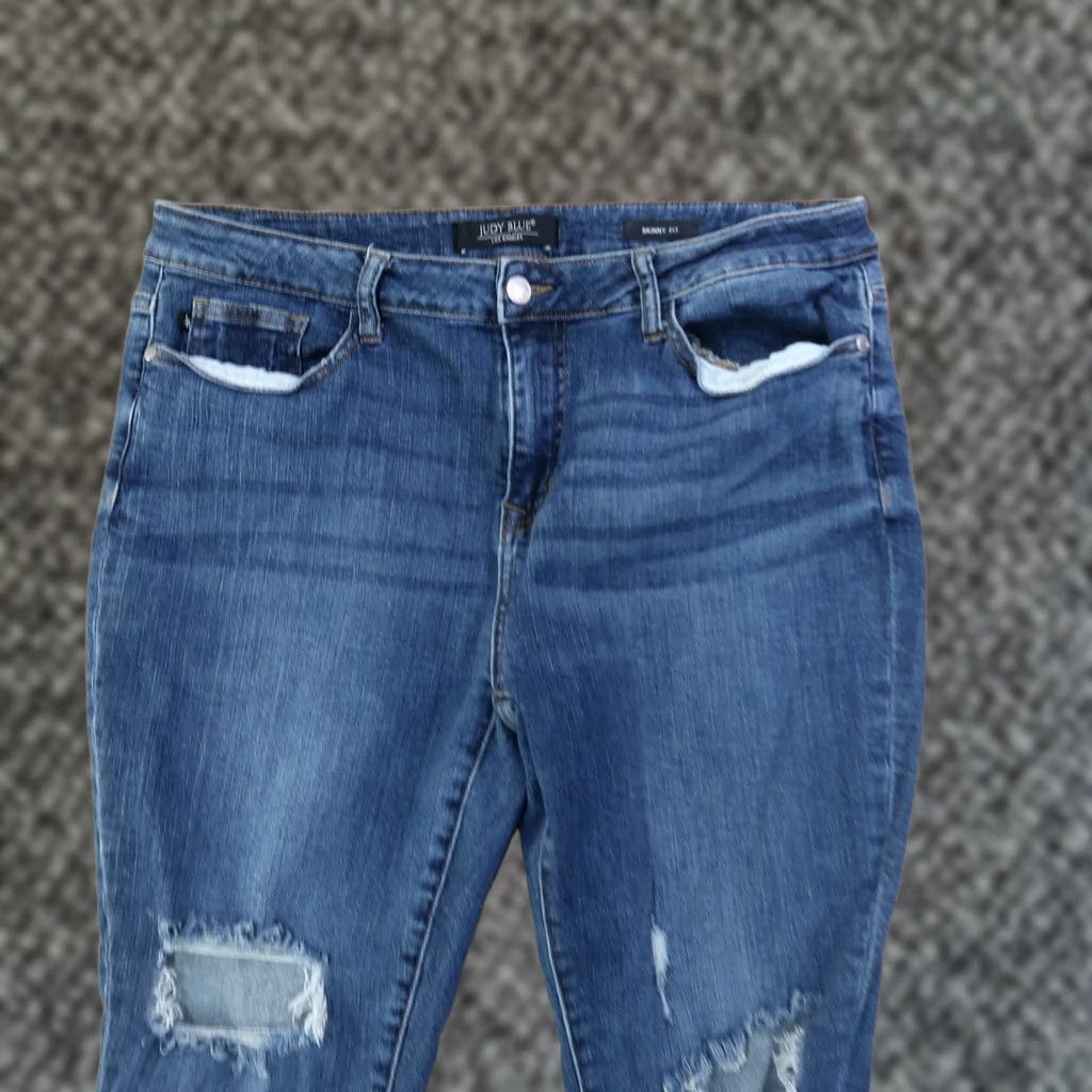 Vintage Judy Blue High Rise Skinny Jeans Women's 15/32 Stretch Denim Blue 5-Pocket Style Classic Slim 27 Inseam Jeans XS-XL? Size 36" / US 14 / IT 50 - 1 Thumbnail