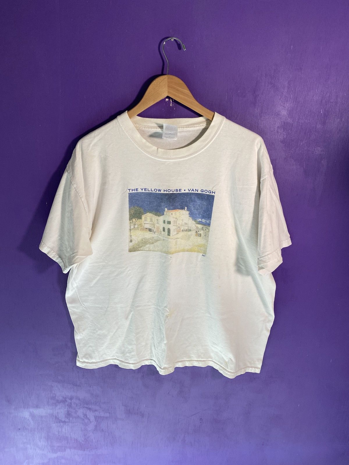 Vintage Vintage 90s Van Gogh the yellow house art tee Size US XL / EU 56 / 4 - 1 Thumbnail