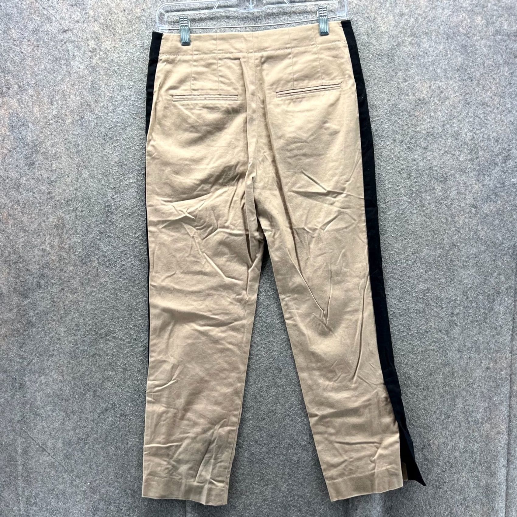 Club Monaco Club Monaco Pants Womens 2 Beige Black Side Stripe Slim Fit Trousers Tan Size 26" / US 2 / IT 38 - 2 Thumbnail