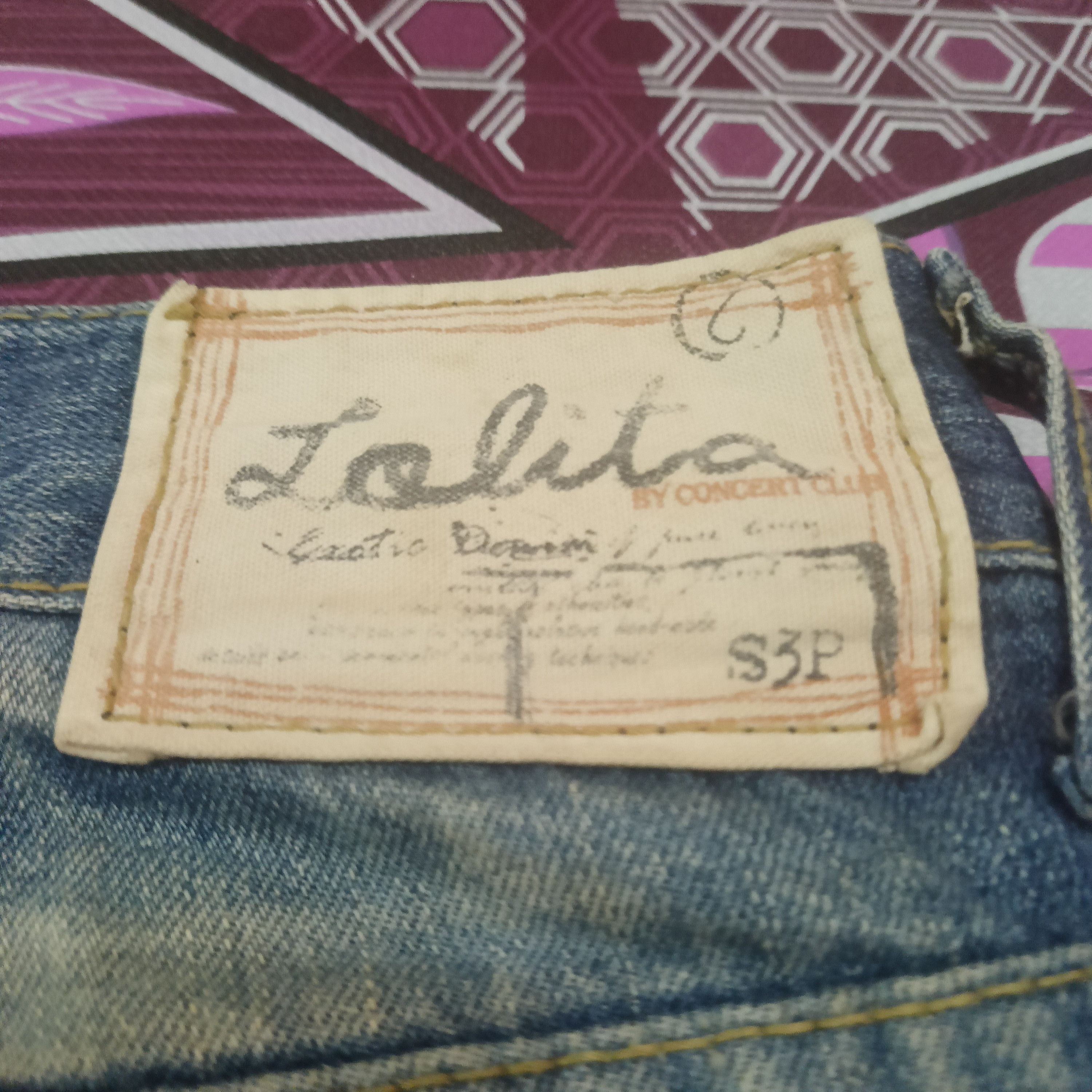 If Six Was Nine Sick Lolita Jeans Skull Distressed Jeans Size US 33 - 17 Thumbnail