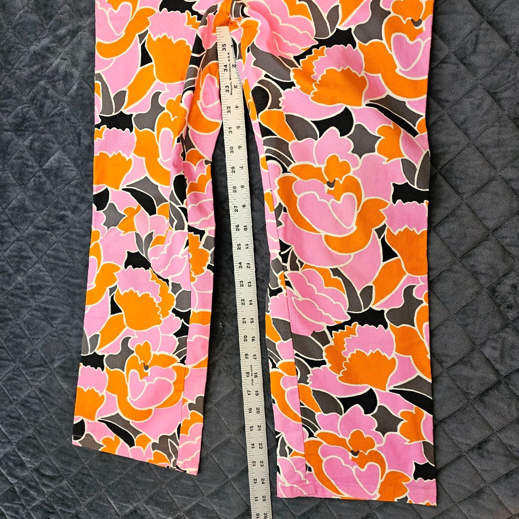 Vintage Ideology Women's Slim Fit Ankle Pants Size 8 Pink Floral Casual Stretch Size 30" / US 8 / IT 44 - 6 Thumbnail