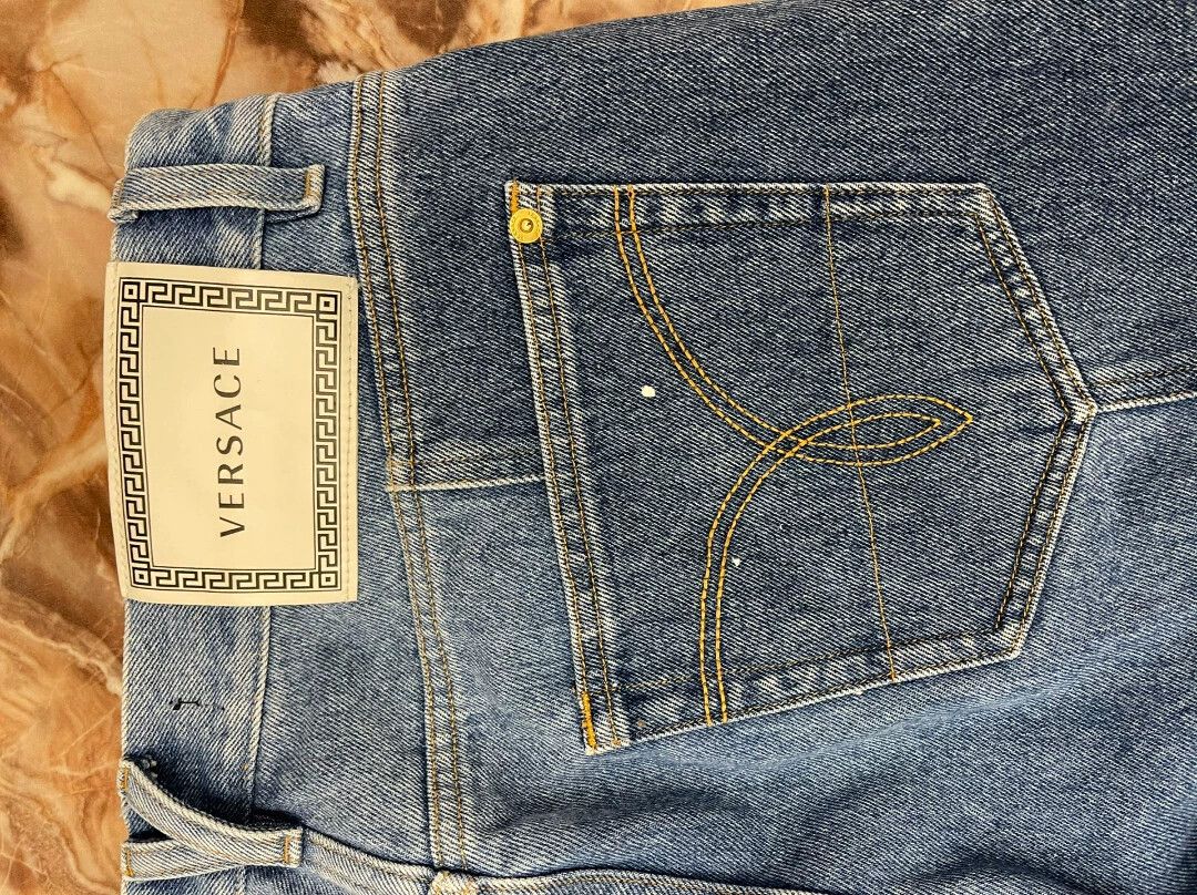 Versace Versace 95 New Leather Logo Jeans Size US 35 - 7 Thumbnail