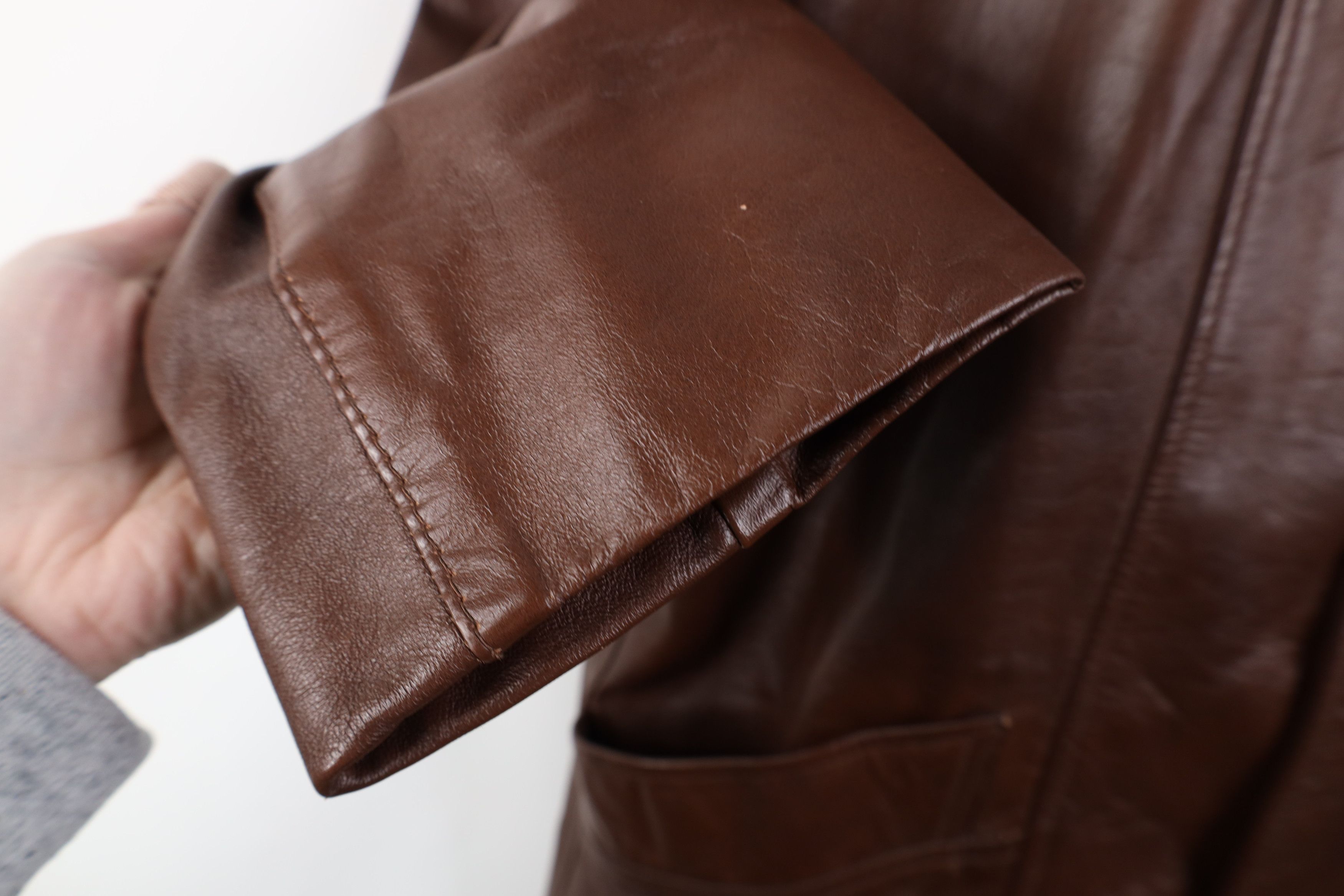 Vintage Vintage 70s Streetwear Full Button Collared Jacket Brown USA Size US L / EU 52-54 / 3 - 8 Thumbnail