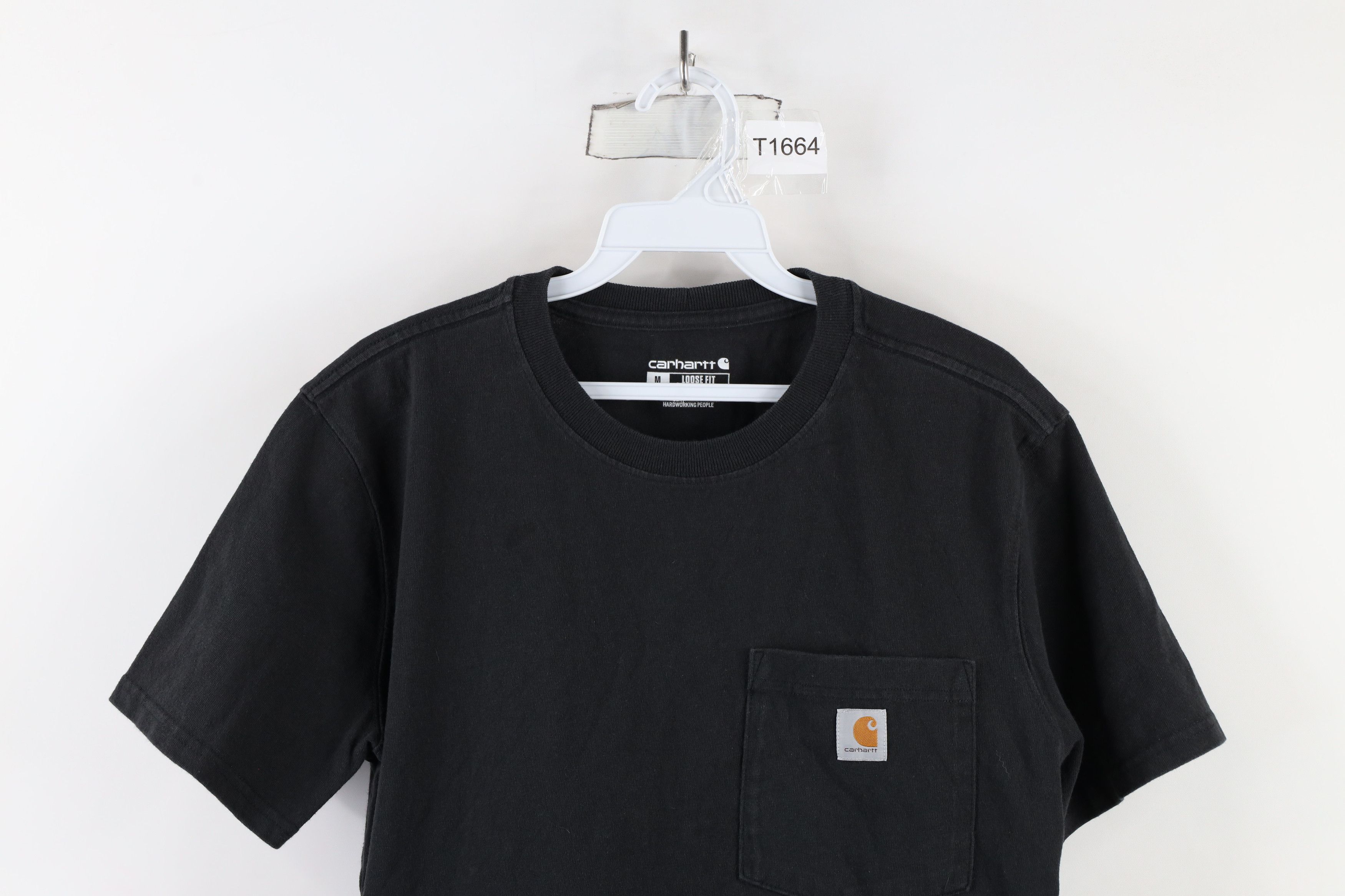 Carhartt × Vintage Vintage Carhartt Faded Spell Out Pocket T-Shirt Black Cotton Size M / US 6-8 / IT 42-44 - 2 Thumbnail