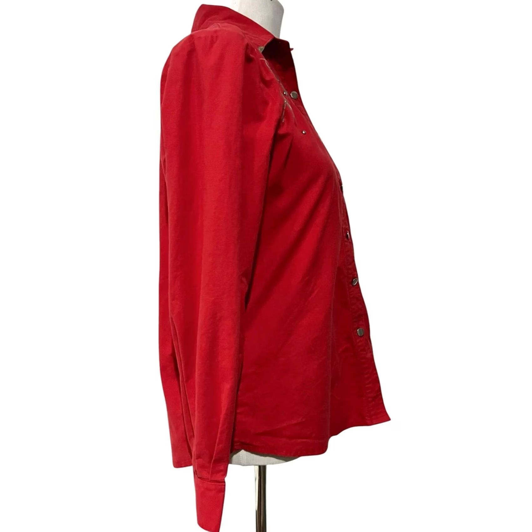 Vintage VINTAGE Lilia Smitty Western Shirt Top Red Cowgirl Studded Embroidered Womens M Shirt Size M / US 6-8 / IT 42-44 - 7 Thumbnail