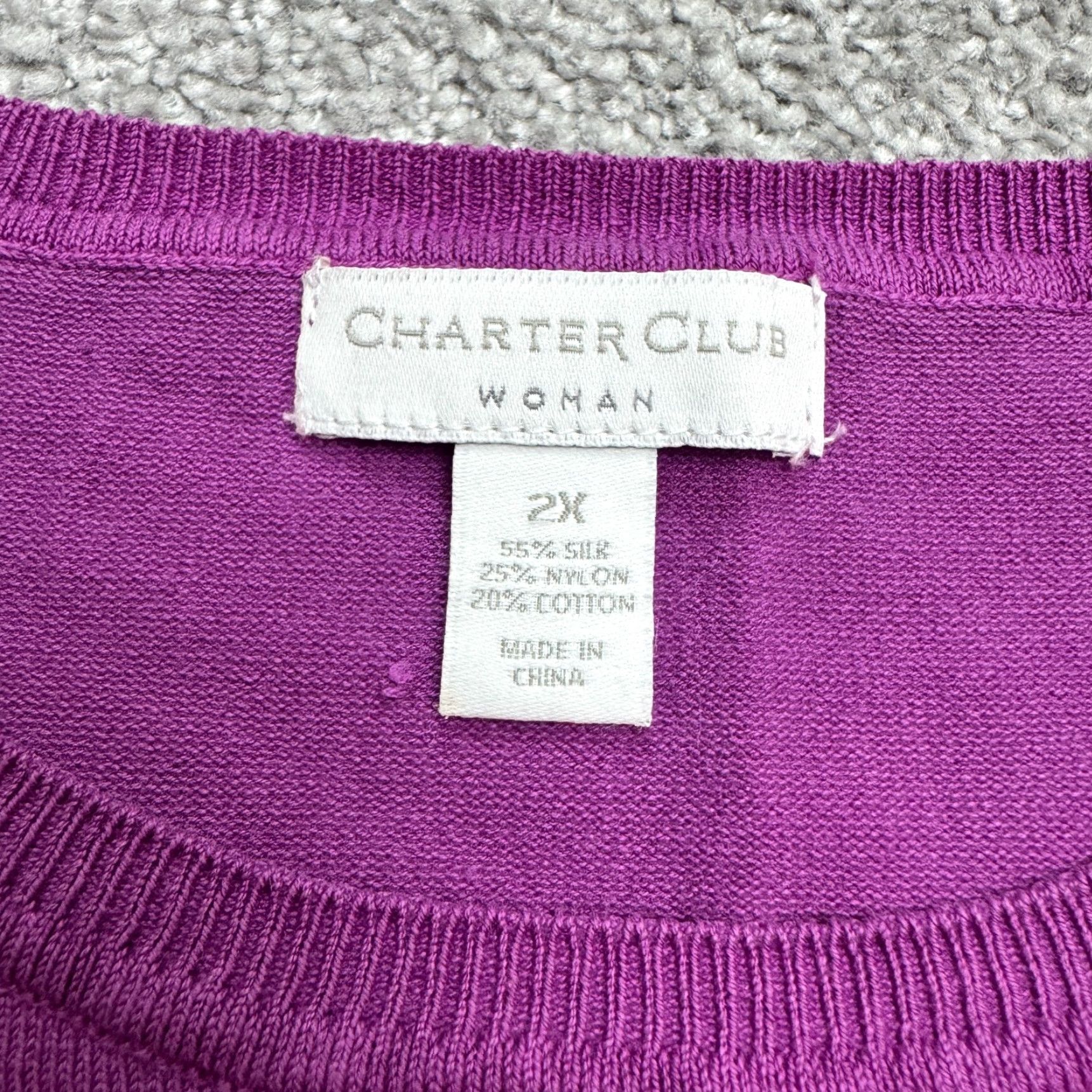 Charter Club VINTAGE Charter Club Y2K Silk Blend Knit Tank Top Women 2X Purple Crew Neck Casual Vest Size XXL / US 16-18 / IT 52-54 - 6 Thumbnail