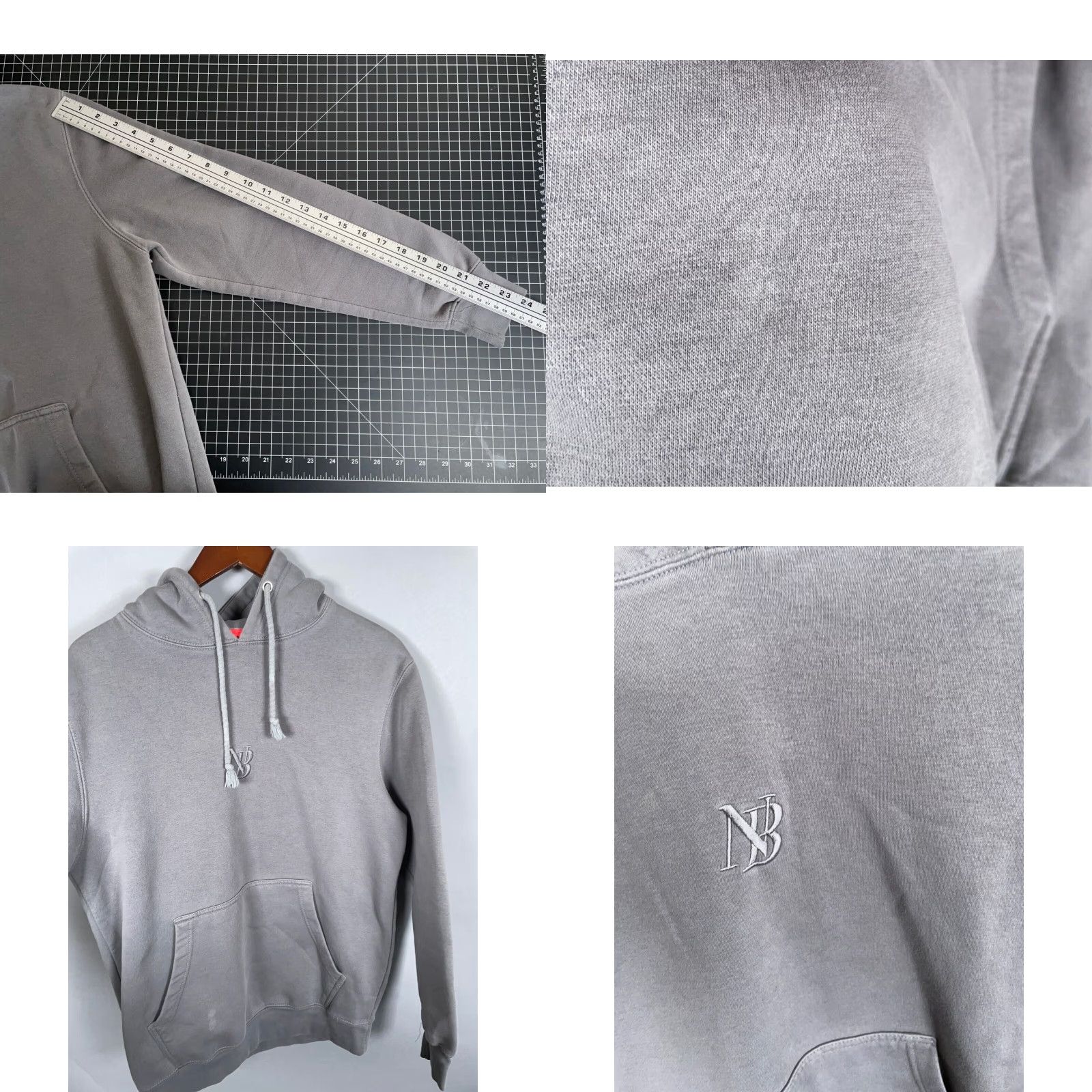 Vintage Nelk Boys Embroidered Hoodie Adult Medium Gray Sweatshirt Drawstring Pocket Size US M / EU 48-50 / 2 - 8 Thumbnail