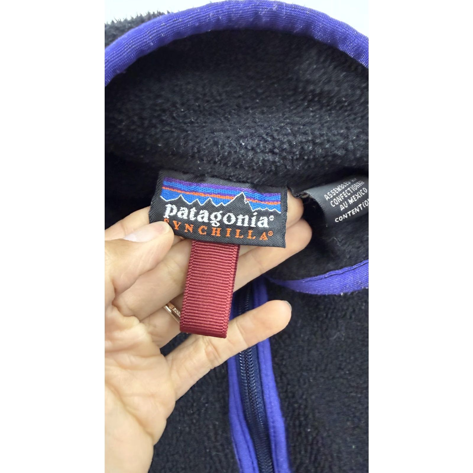 Patagonia Patagonia Synchilla Fleece Pullover Womens Small Black 1/4 Zip Purple Trim 1998 Size S / US 4 / IT 40 - 7 Thumbnail