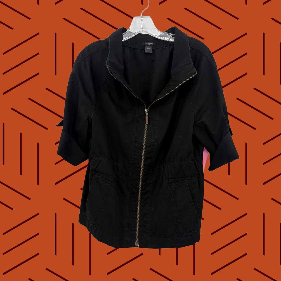 Ann Taylor Pre-Owned Ann Taylor Black Zip Up Jacket Medium Size M / US 6-8 / IT 42-44 - 1 Thumbnail