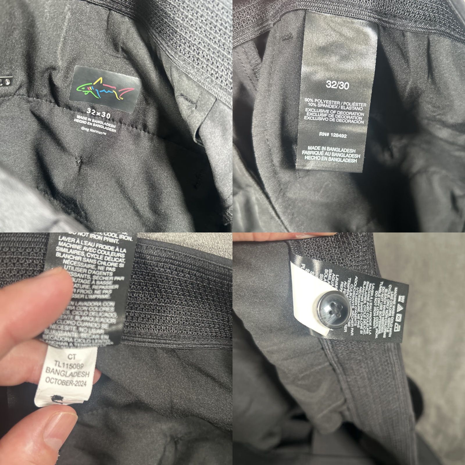 Vintage Greg Norman Mens Pants 32x30 Black Stretch Performance Chino Sport Regular Straight Trousers Size US 32 / EU 48 - 8 Thumbnail