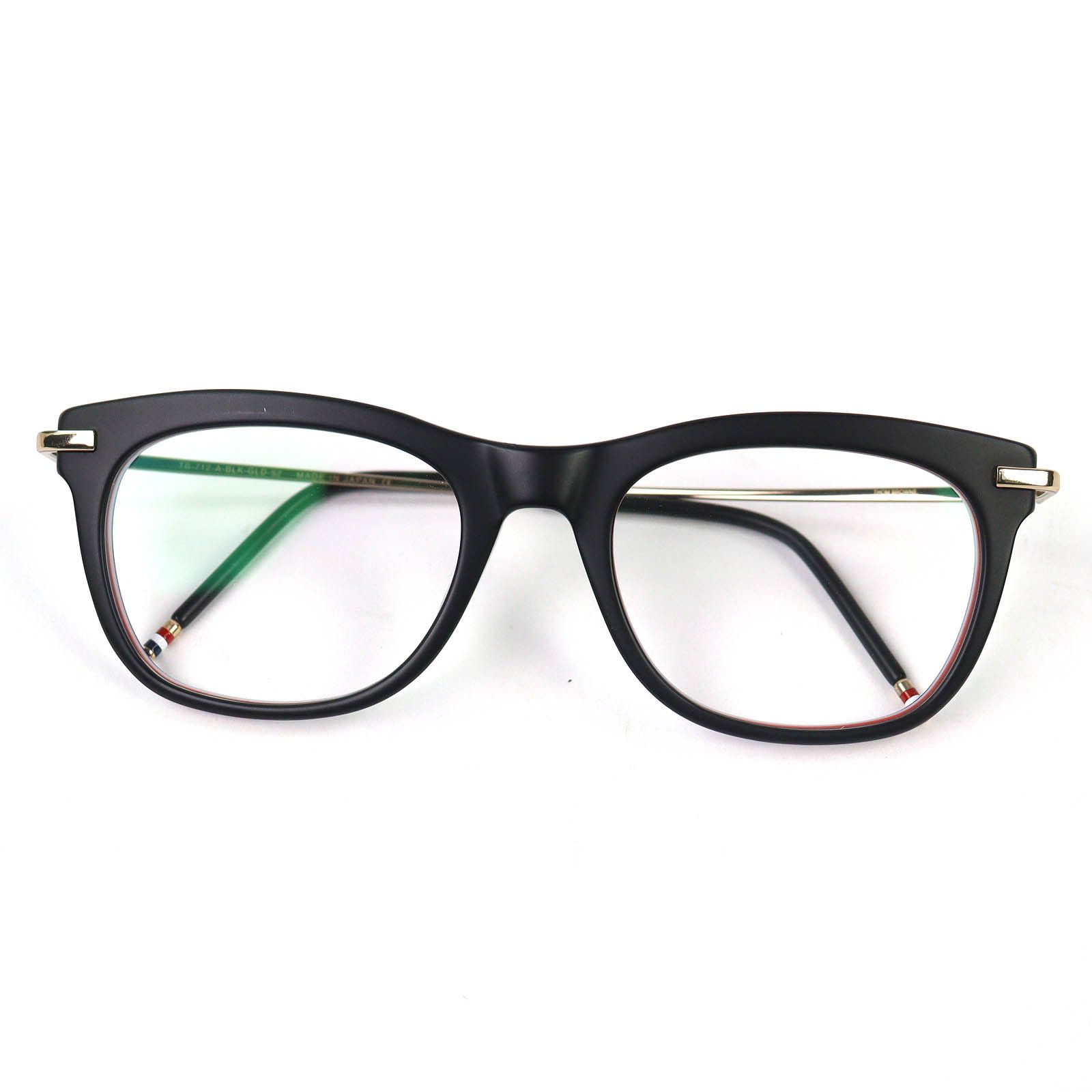 Thom Browne Thom Browne Thom Browne Glasses Plastic / Synthetic Glasses TB-712-A-BLK-GLD-5 DUTY FREE for USA Size ONE SIZE - 1 Thumbnail
