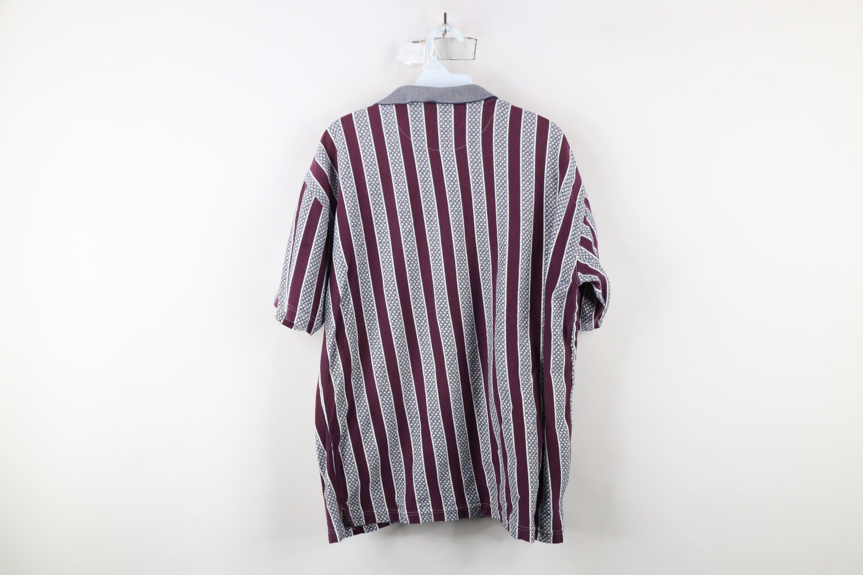 Vintage Vintage 90s Streetwear Geometric Knit Collared Polo Size US L / EU 52-54 / 3 - 6 Thumbnail