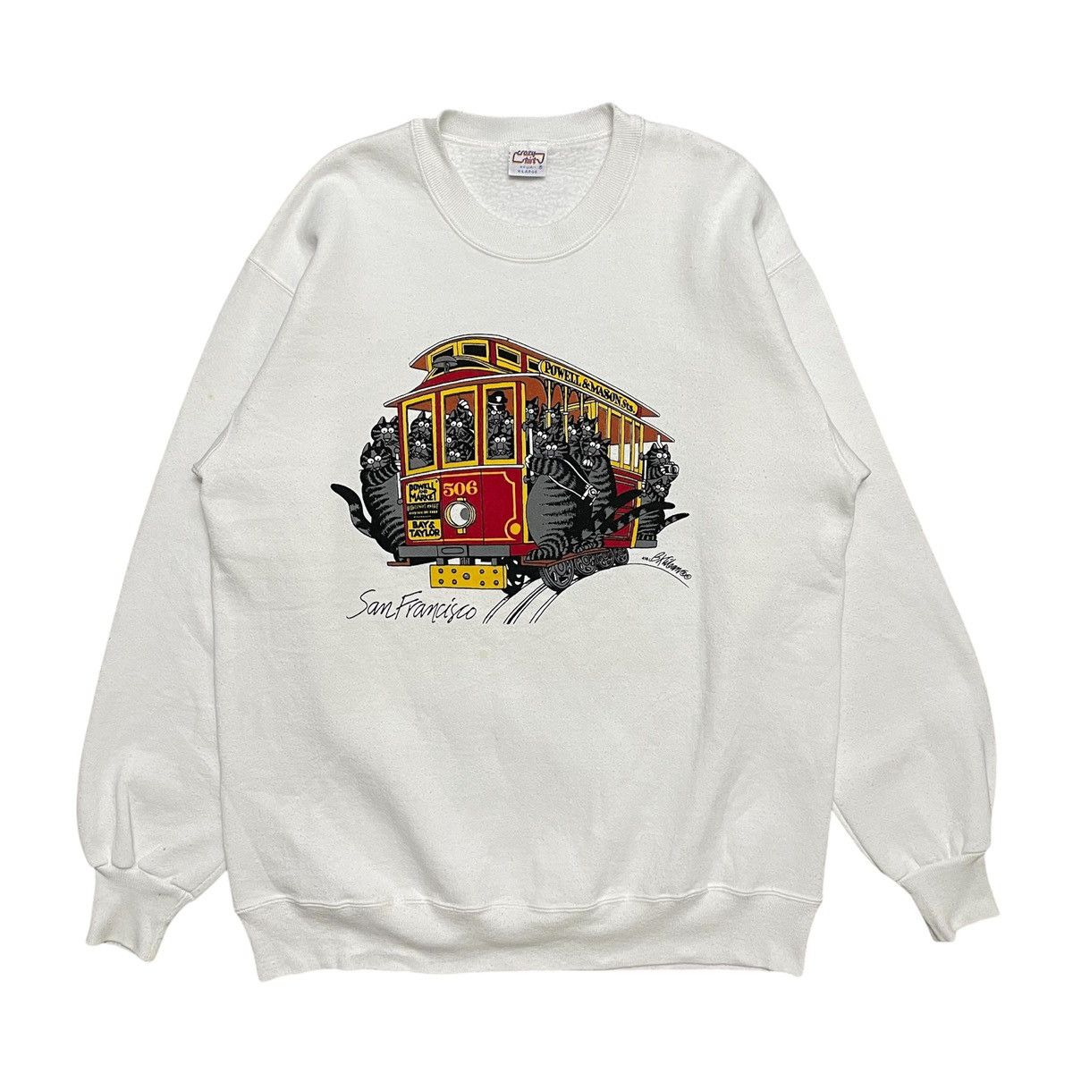 Vintage Vintage 90s Carzyshirts San Francisco B.Kliban Crewneck Size US XL / EU 56 / 4 - 1 Thumbnail